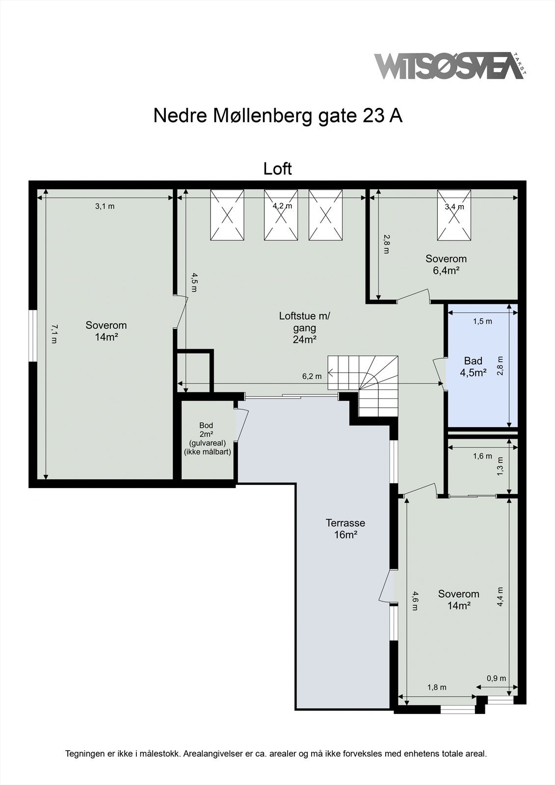 Planskisse loft Galleribilde