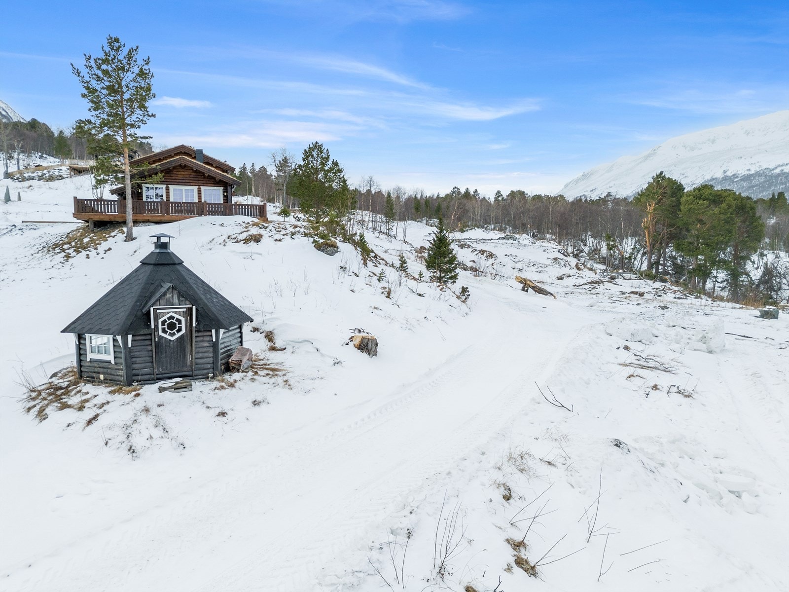 Det er bilvei helt frem til eiendommen. Galleribilde