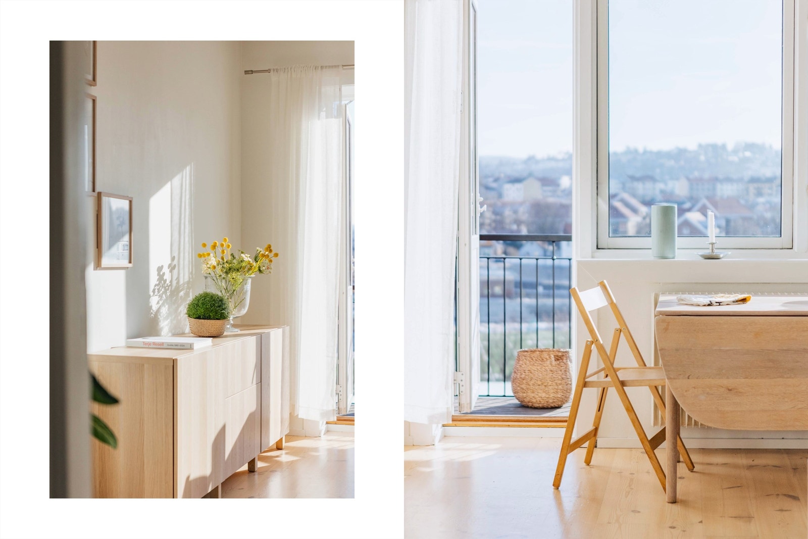 Fra stuen er det utgang til den østvendte balkongen, som fungerer som en naturlig forlengelse av oppholdsrommet i sommerhalvåret Galleribilde