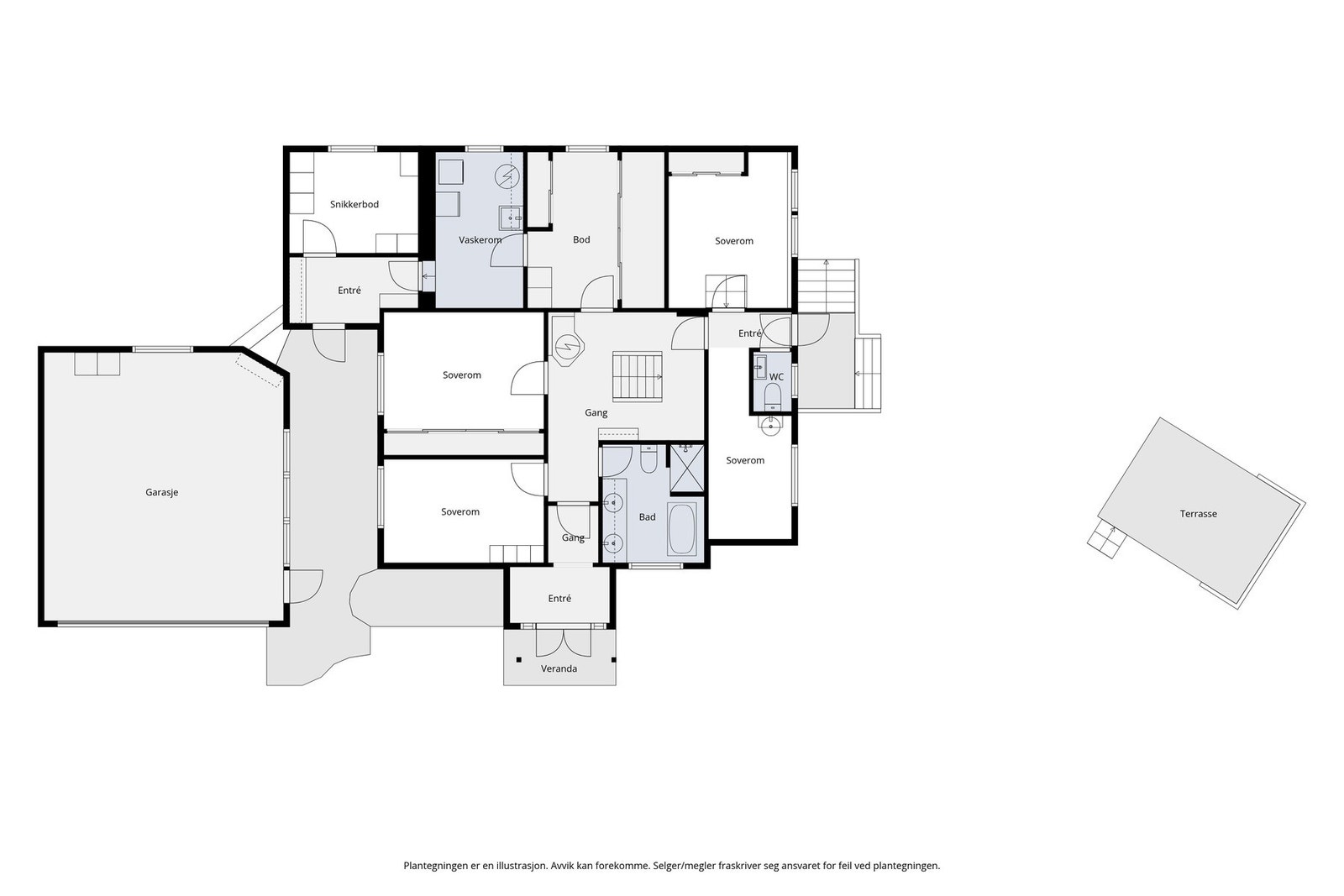 Plantegning 1. etasje Galleribilde