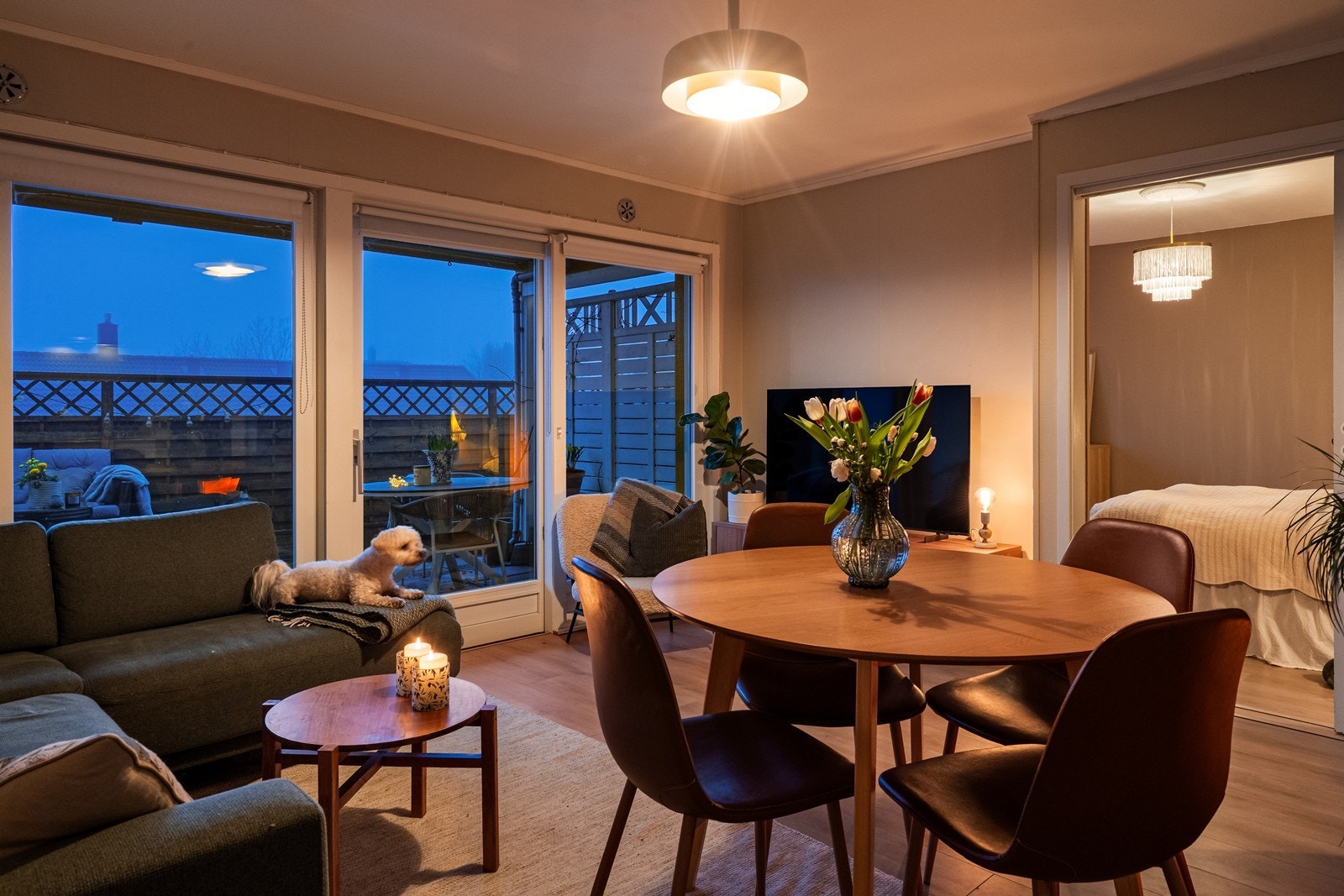 De store vindusflatene gir rommet et luftig preg. Galleribilde