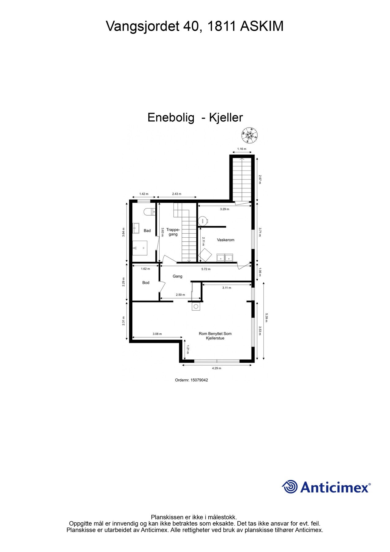 Plantegning underetasje. Galleribilde