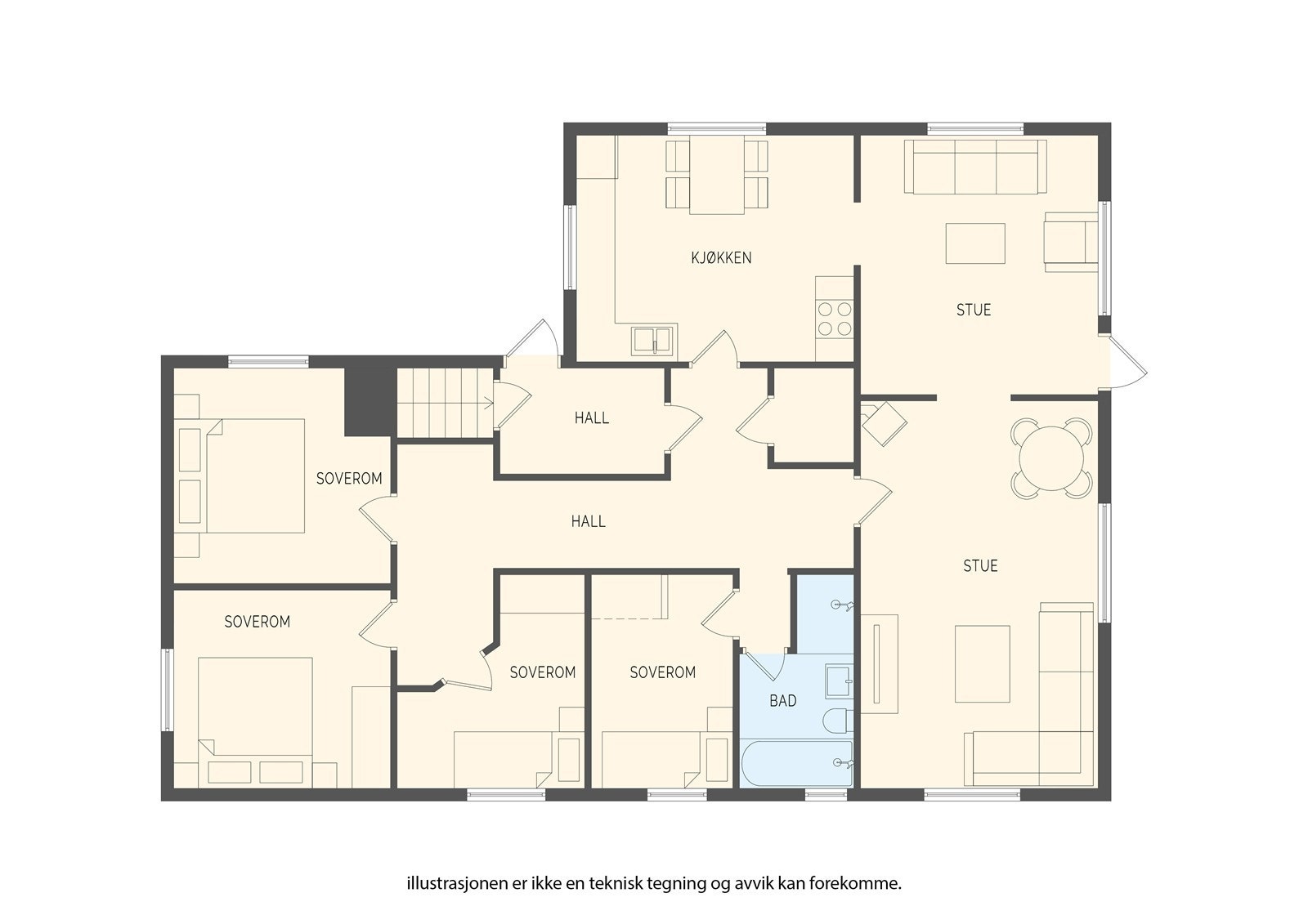 Plantegning 1. etasje. Galleribilde