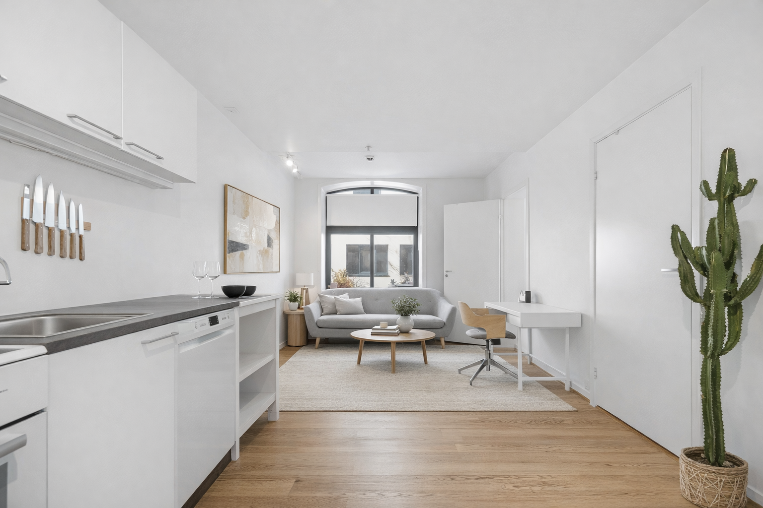 Velkommen til Kongens gate 15A! Leiligheten er presnert av Simon Aarhus v/Aktiv eiendomsmegling avd. Kristiansand. Foto: Ivars Upe
Bildet er generert av AI og er ment som inspirasjon - bildet fraviker noe fra virkeligheten. Galleribilde