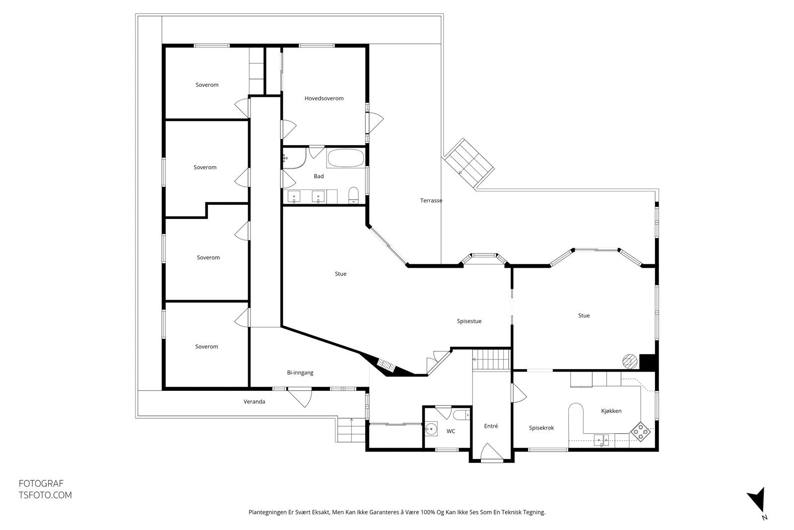 Plantegning - Hovedetasje Galleribilde