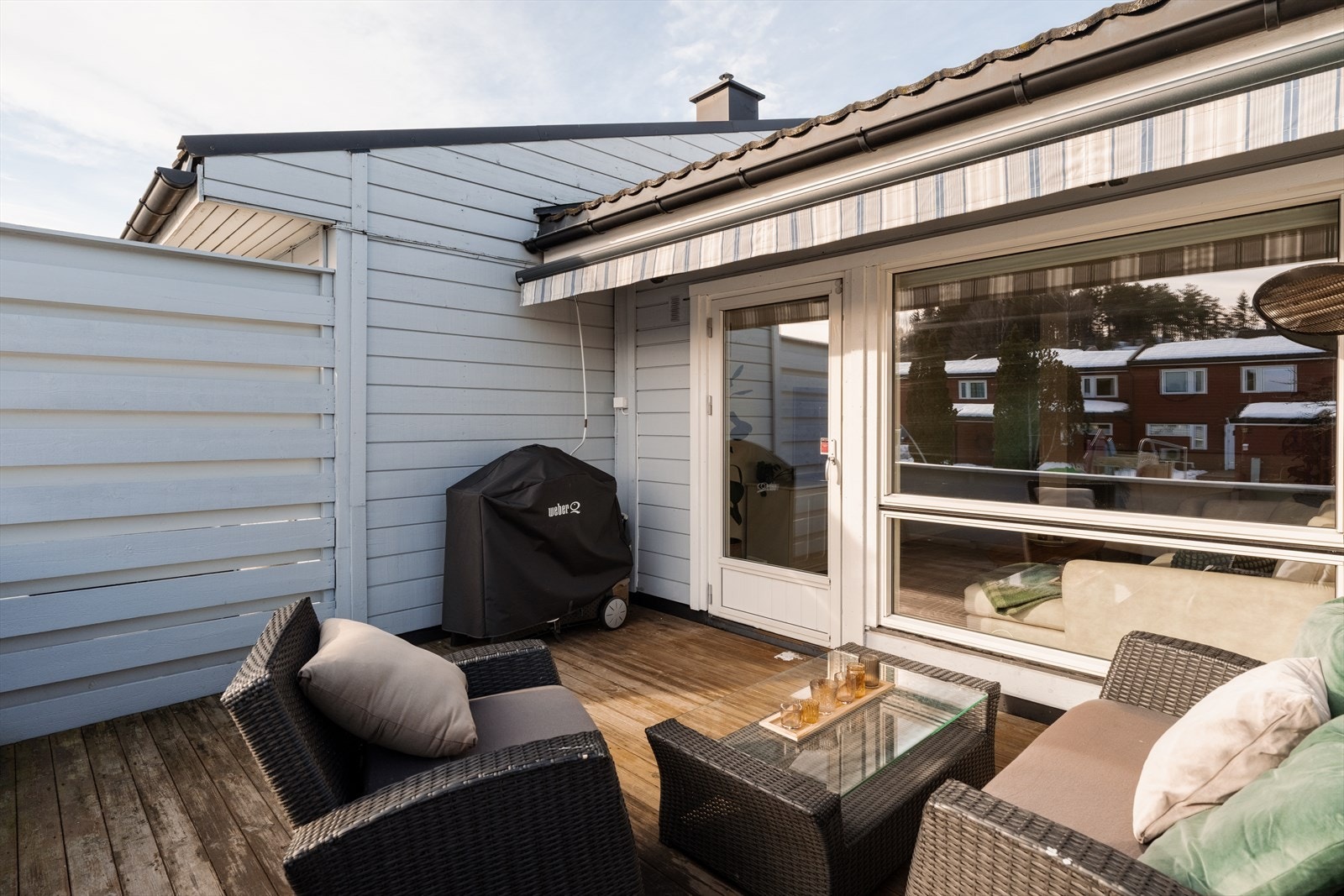 Markisen gir mulighet for skygge på solrike dager. Galleribilde