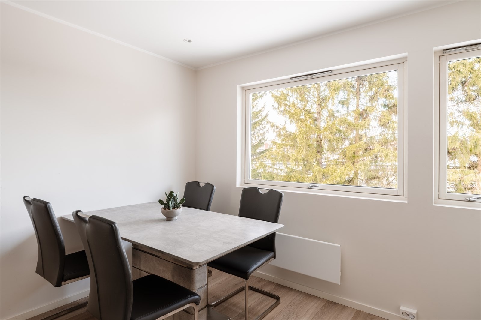 Ved vinduet er det en naturlig plass for spisebord. Galleribilde