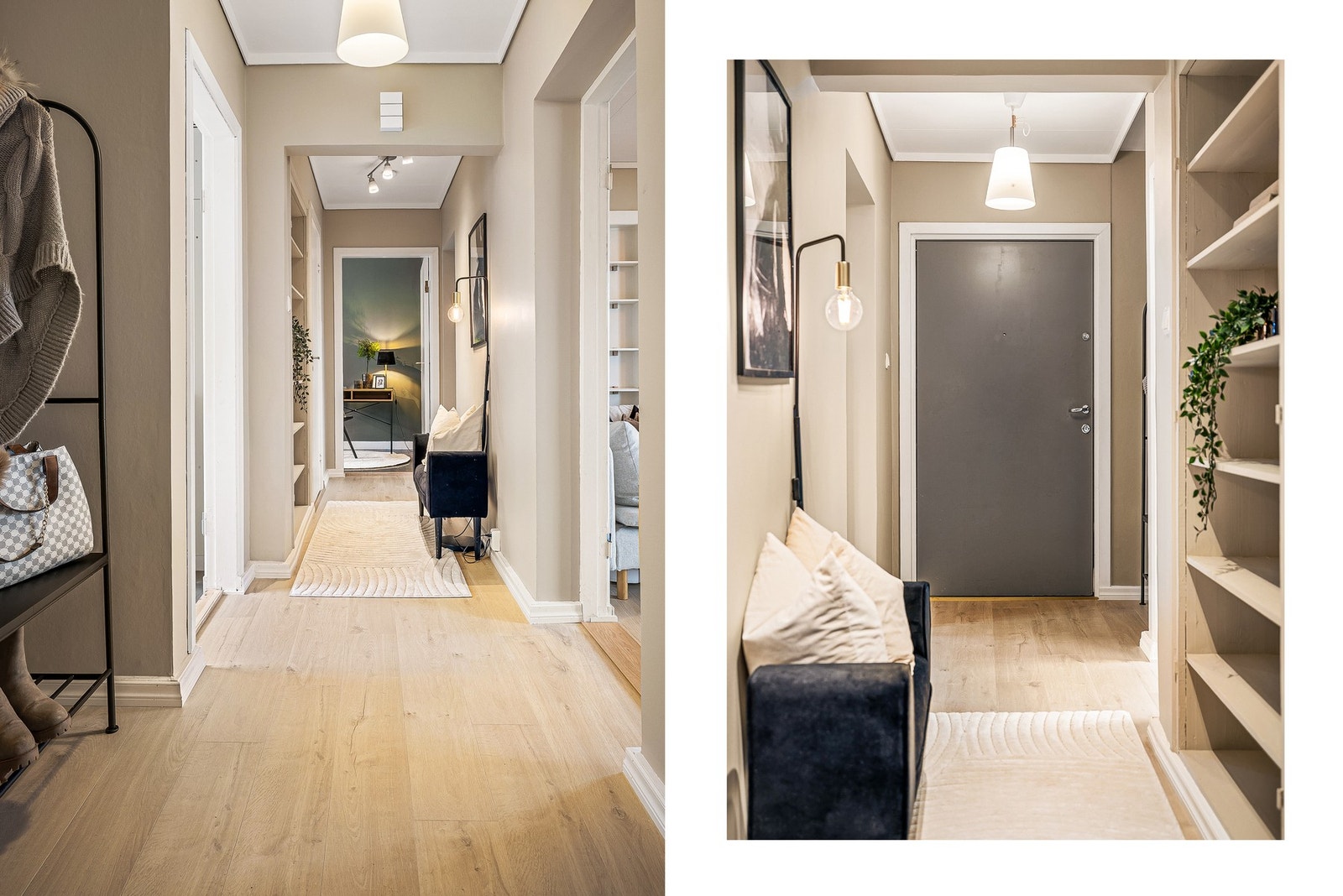 - Her finnes også en pen integrert hylleløsning som gir praktisk oppbevaring og et ryddig uttrykk - Galleribilde