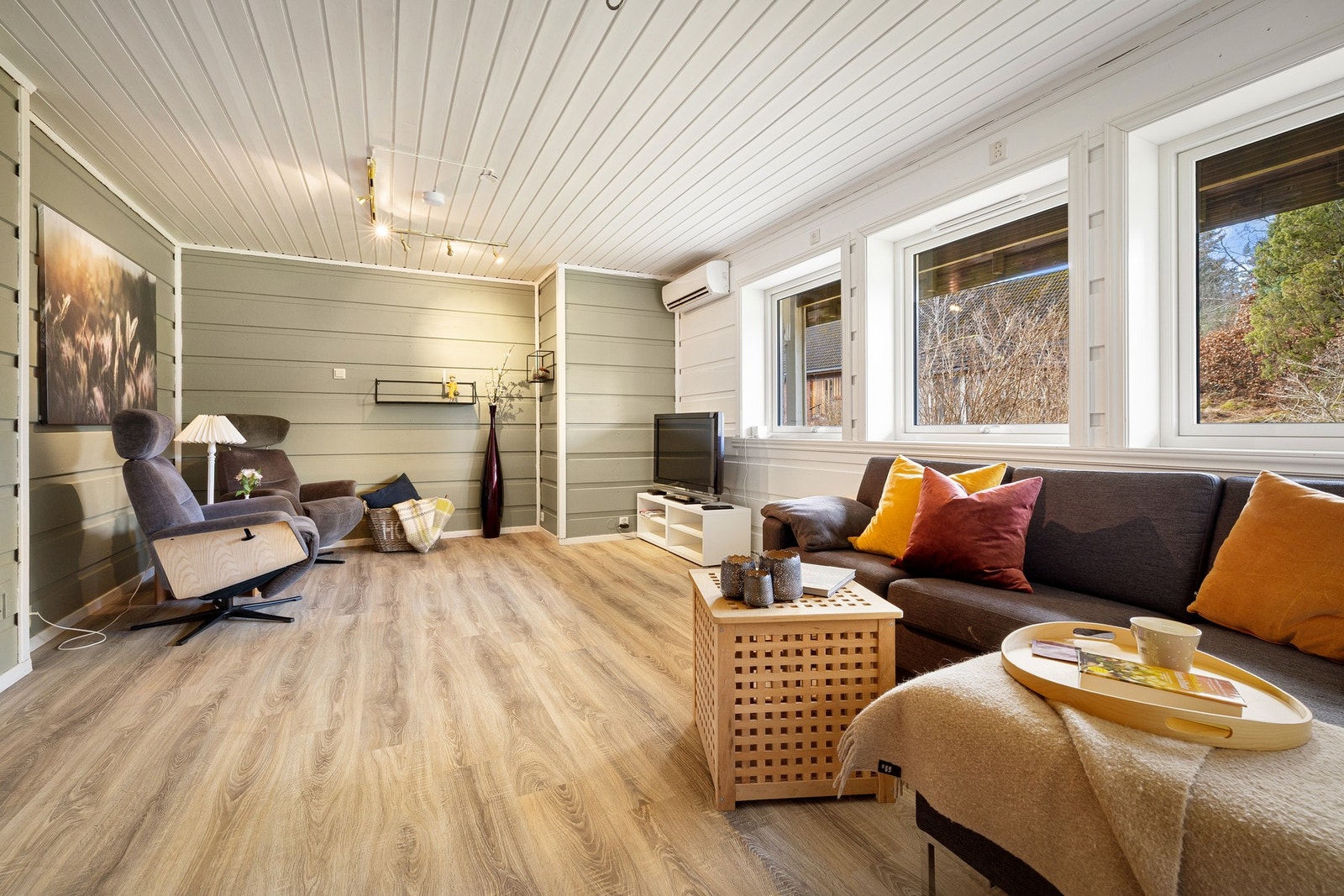 Kjellerstue på 20 kvm med varmepumpe her også. Galleribilde