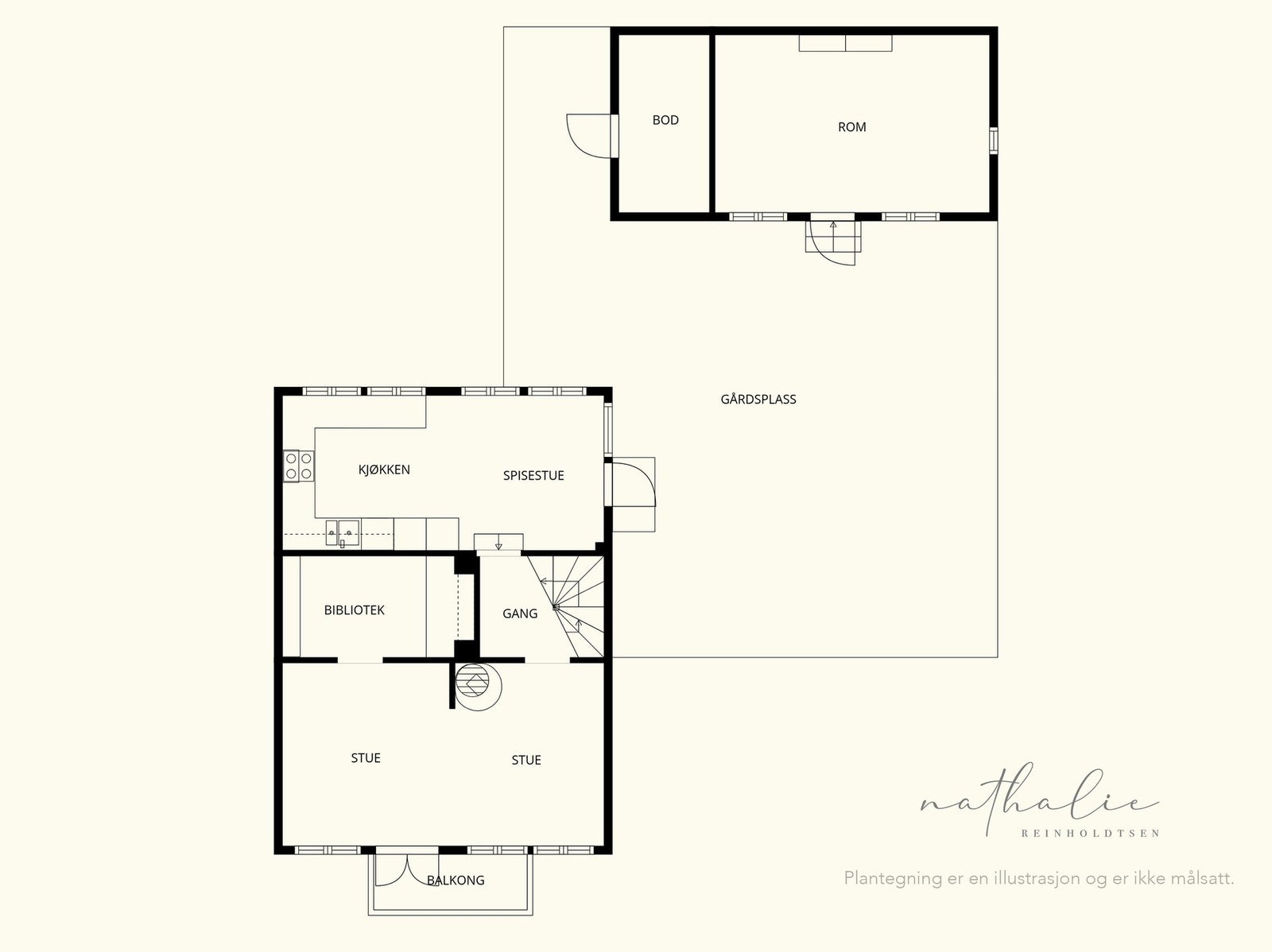 Plantegning 1. etasje. Galleribilde