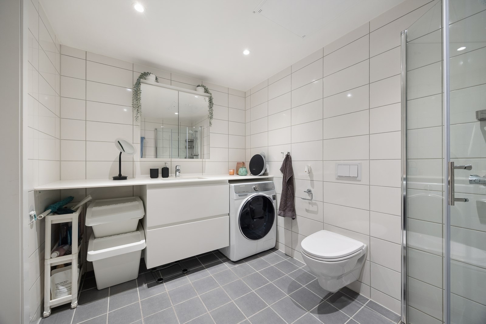 Det er opplegg for vaskemaskin og tørketrommel. Galleribilde