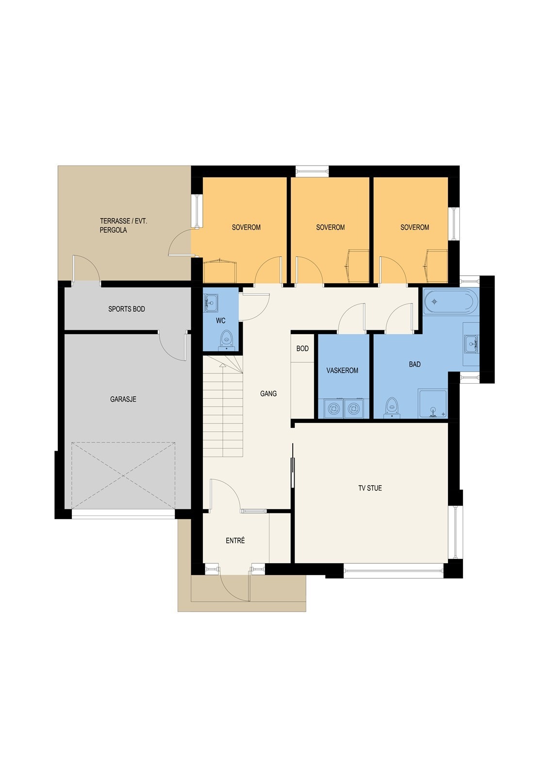 Plantegning 1. etasje Galleribilde