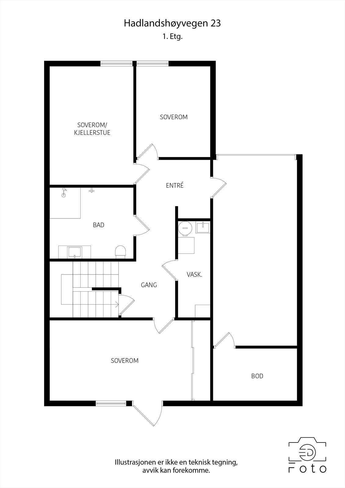 Plantegning 1. etasje. Galleribilde