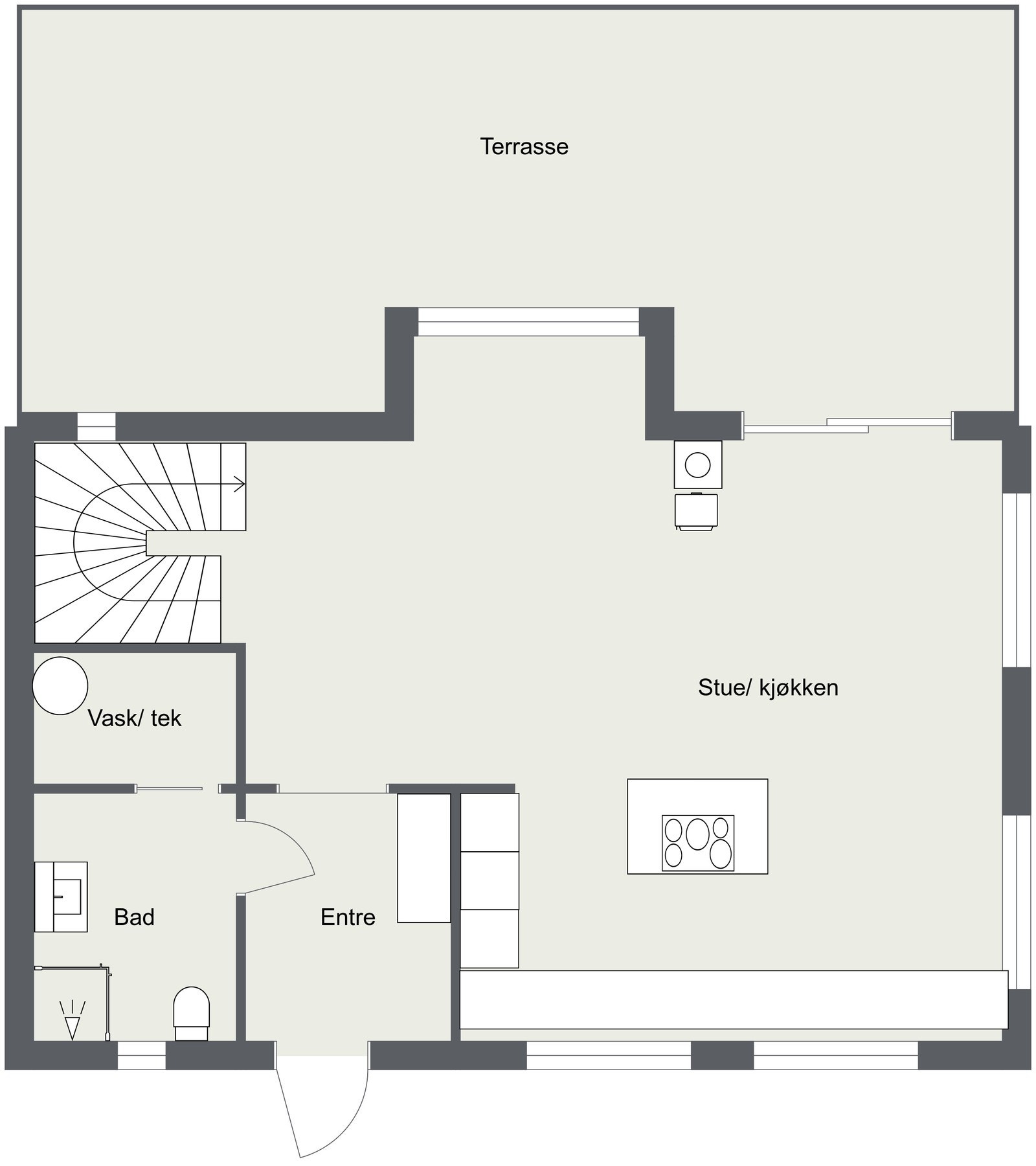 Plantegning første etasje. Galleribilde