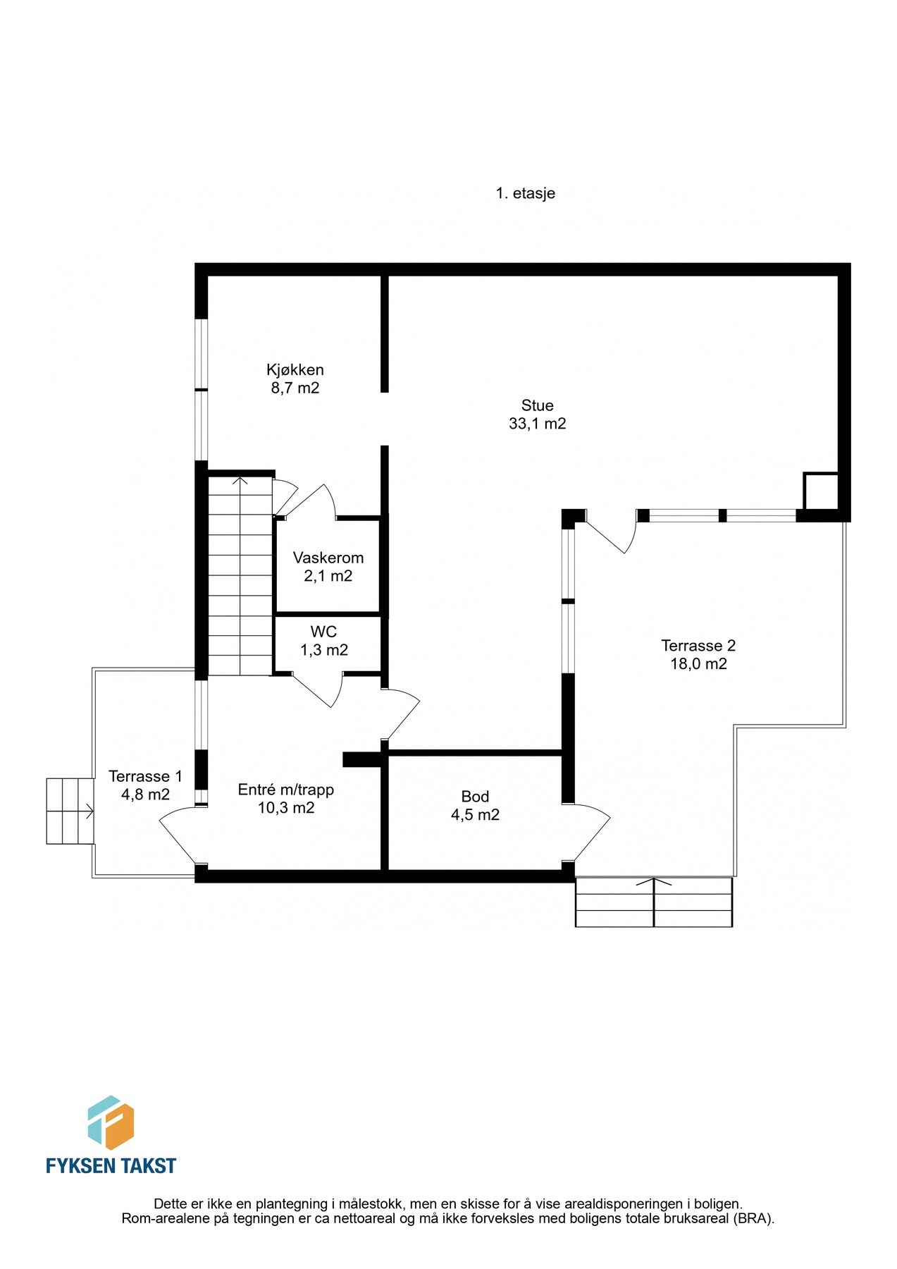 Planskisse 1. etasje. Galleribilde