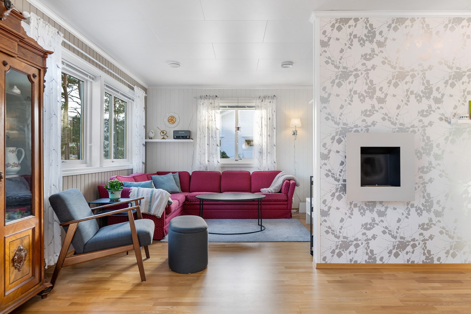 Stue og kjøkkenet har et samlet areal på 29,5 m² Galleribilde