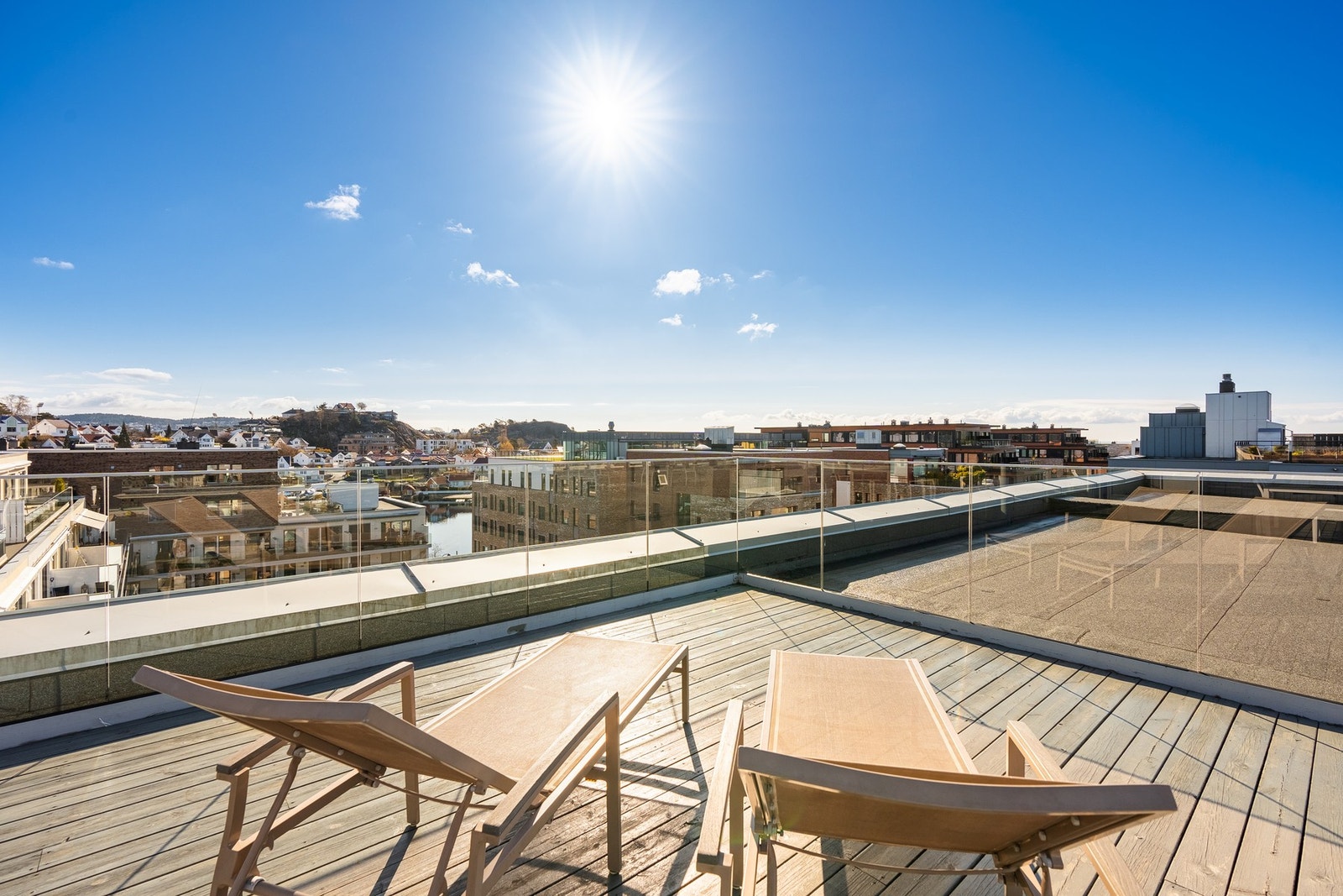 Flott utsikt fra takterrassen Galleribilde