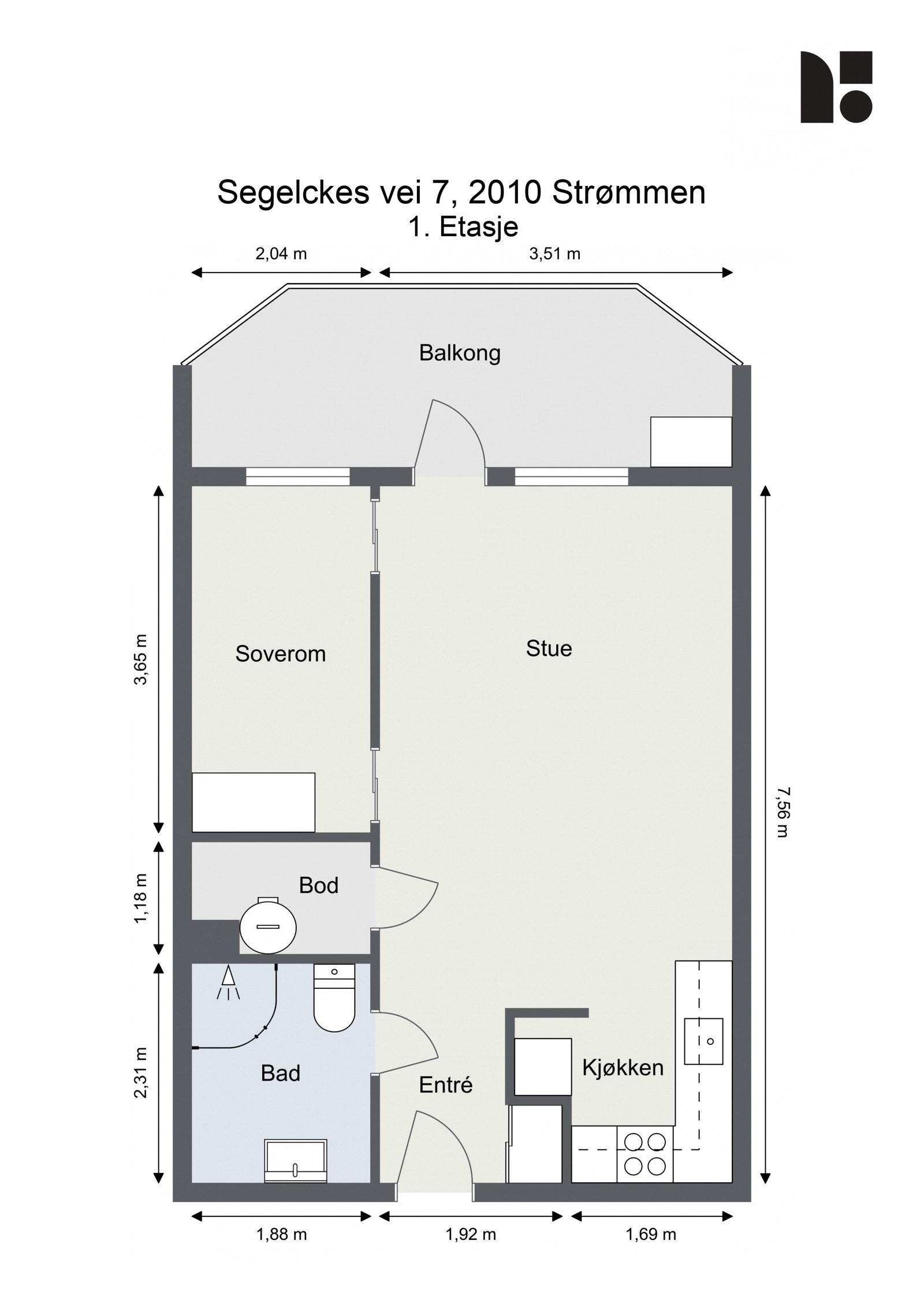 Plantegning 1. Etasje. Galleribilde