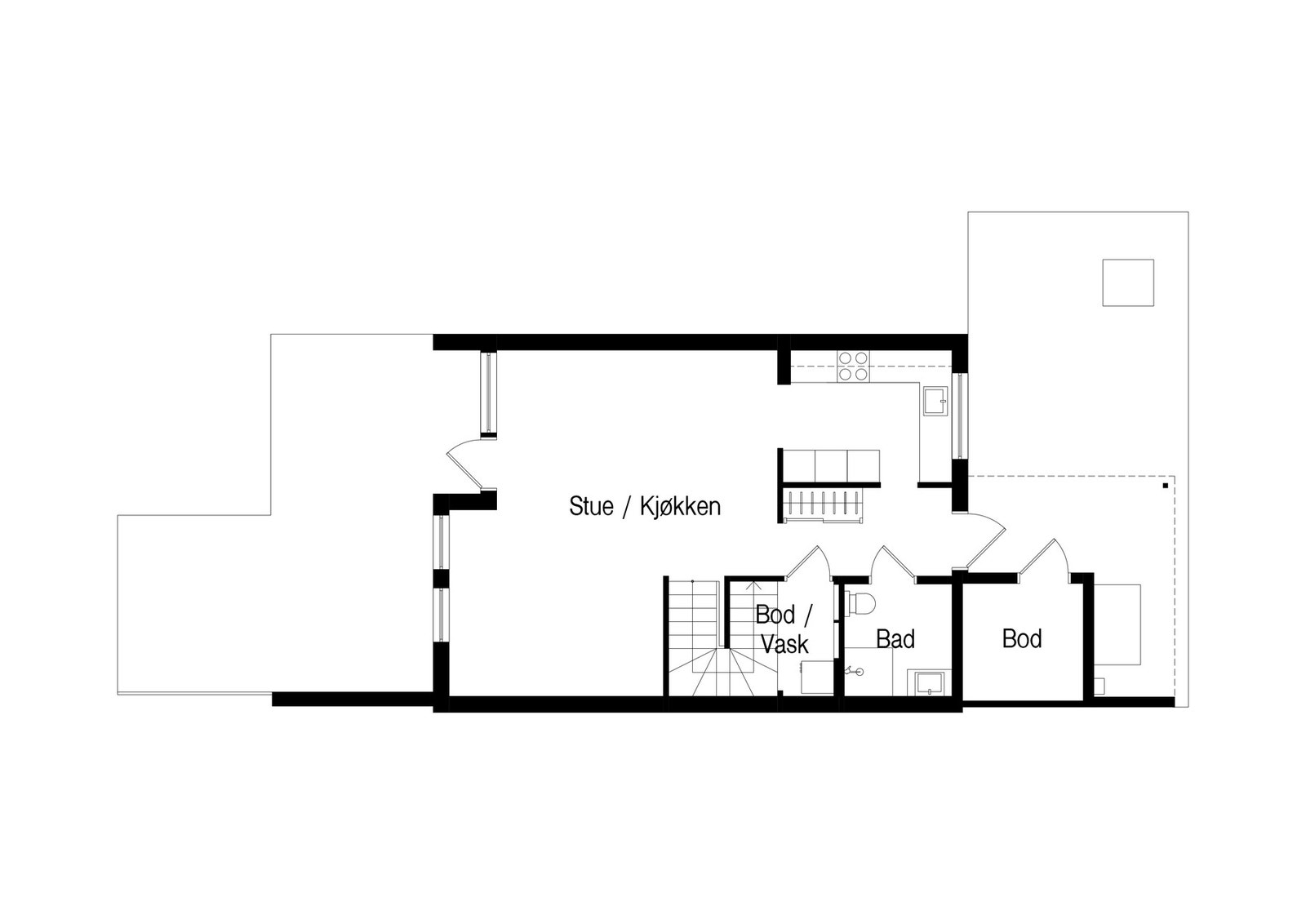 Plantegning 1.etasje. Galleribilde