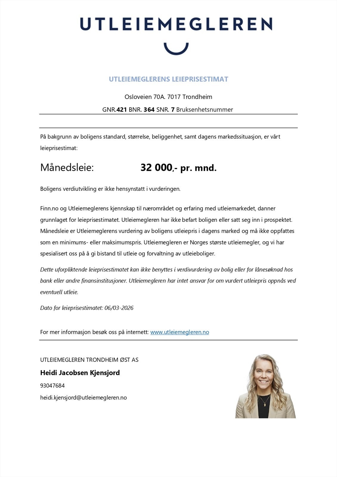 Leieprisestimat Galleribilde