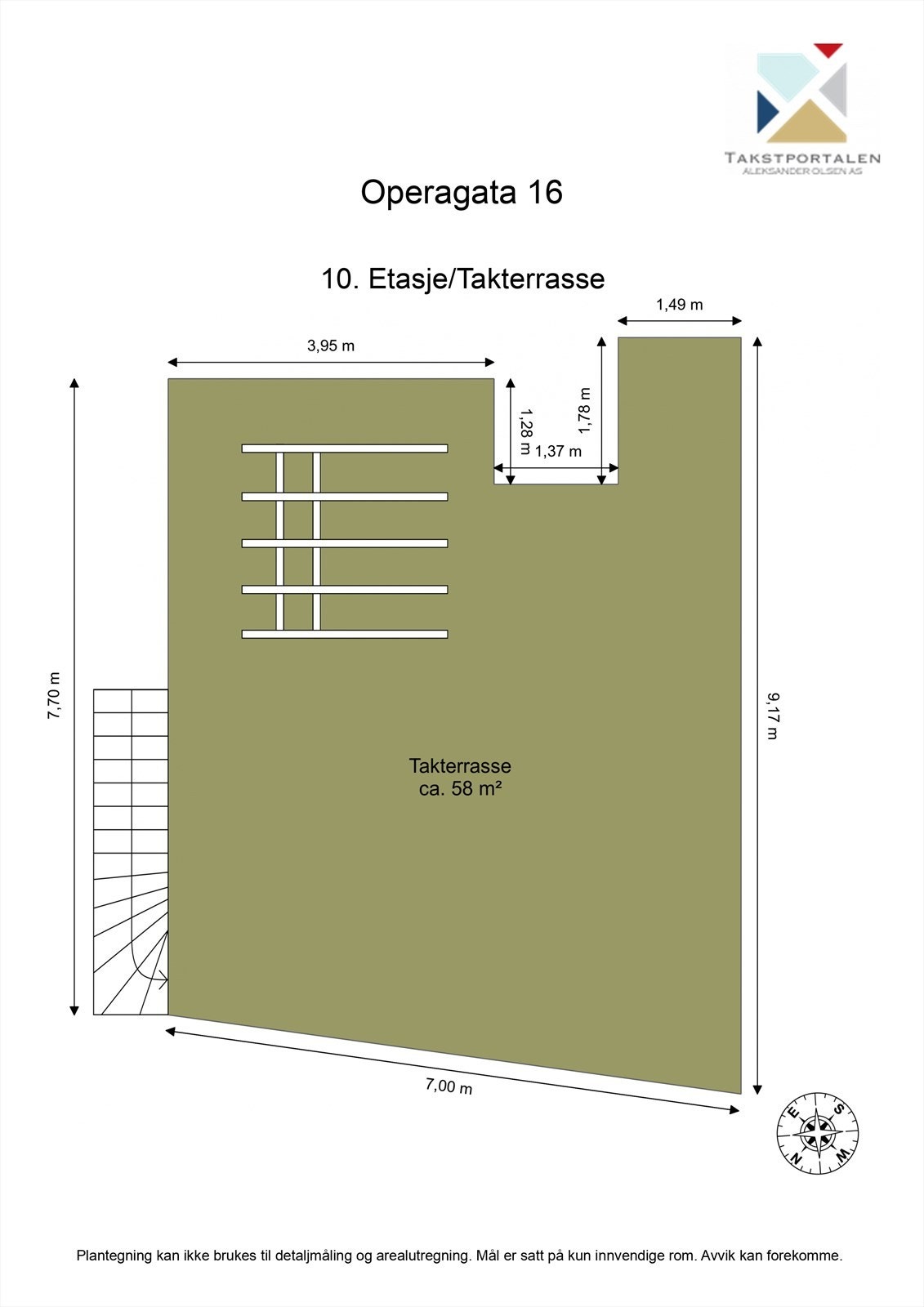 Plantegning takterrasse. Galleribilde