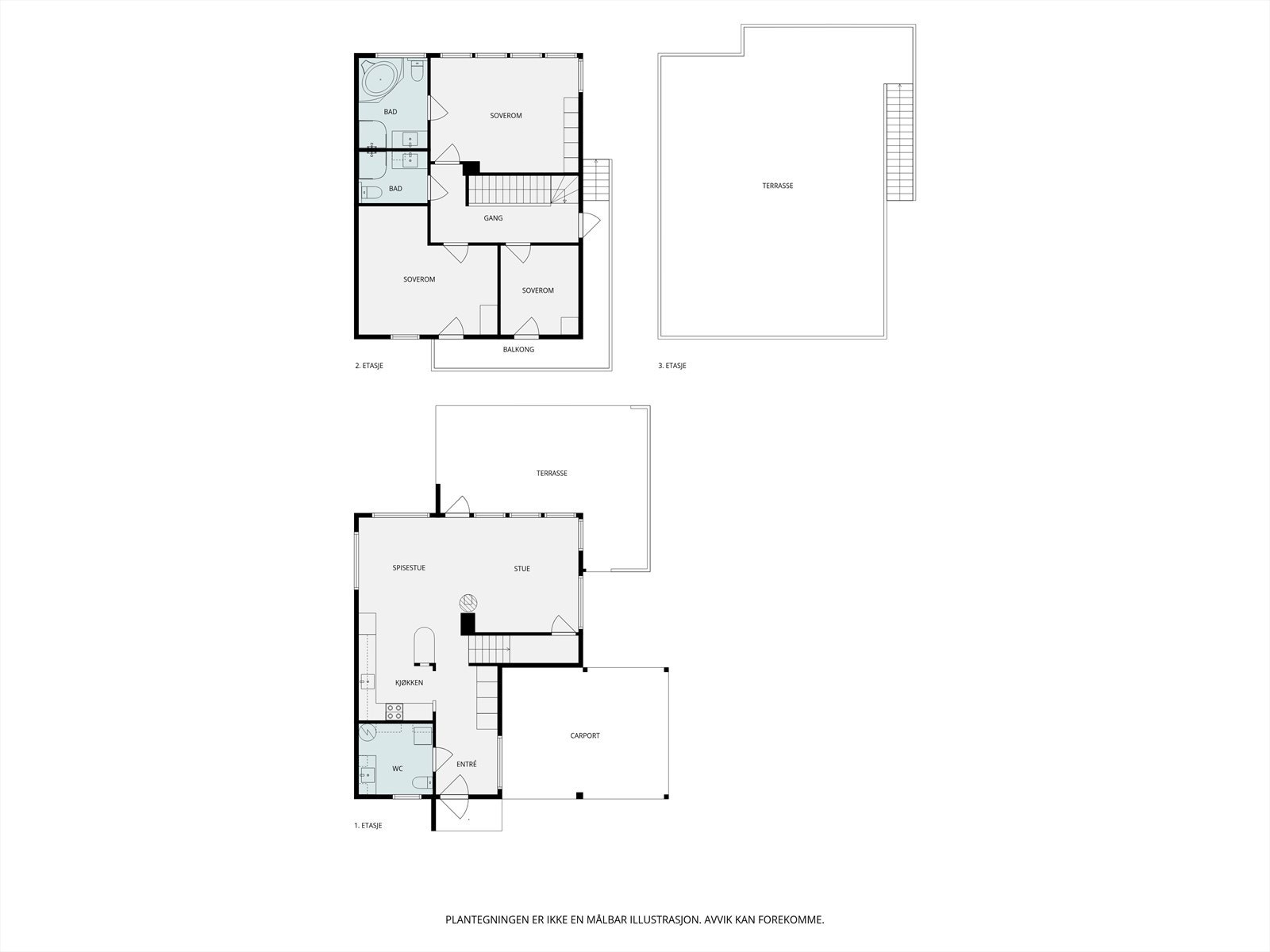 Plantegninger alle plan. Galleribilde