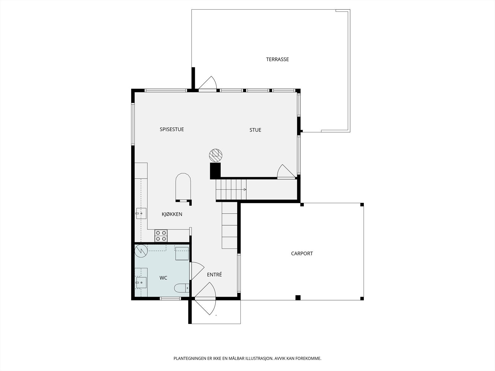 Plantegning 1 etasje. Galleribilde