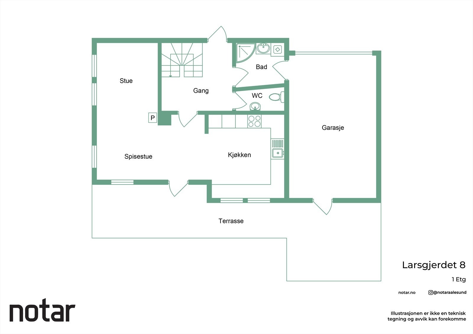 Plantegning for 1. etasje Galleribilde