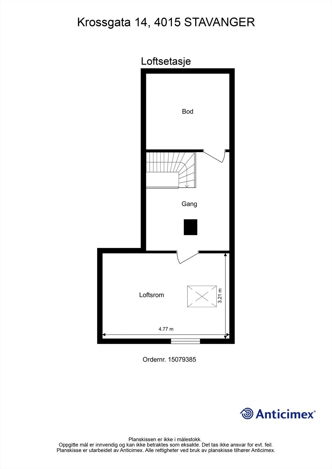 Plantegning Loftsetasje Galleribilde