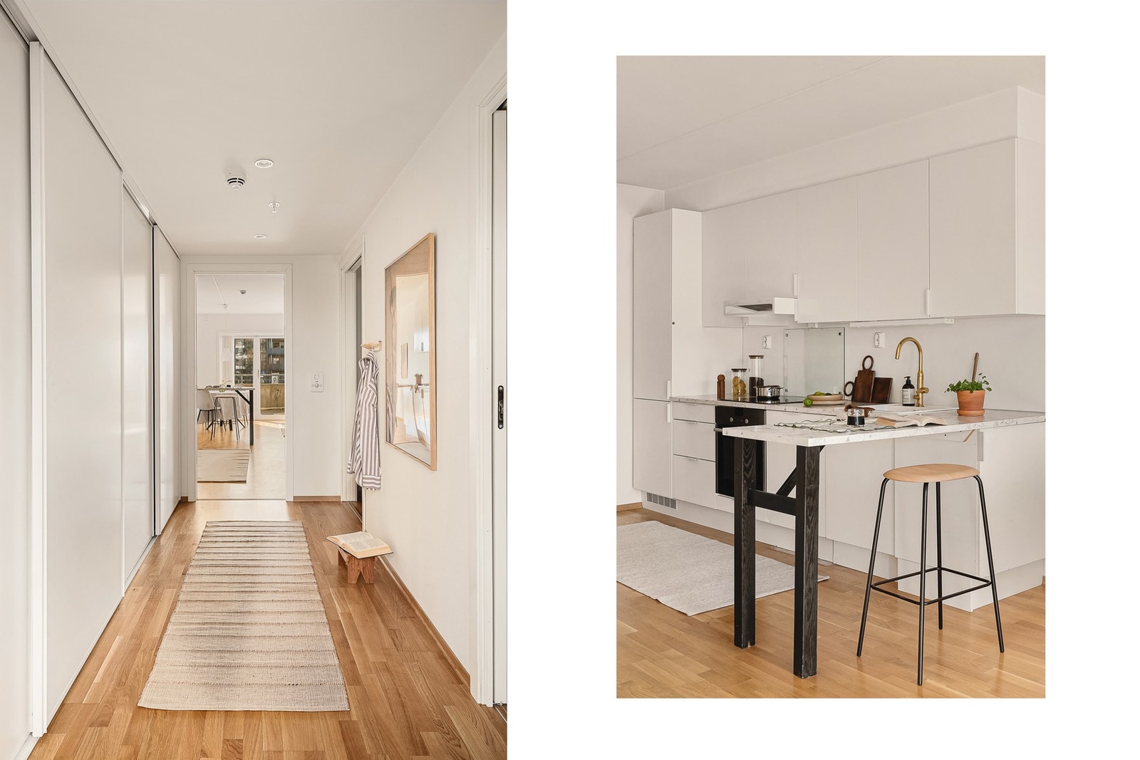 Velkommen inn, det første som møter deg er en romslig gang med gode oppbevaringsmuligheter. Galleribilde