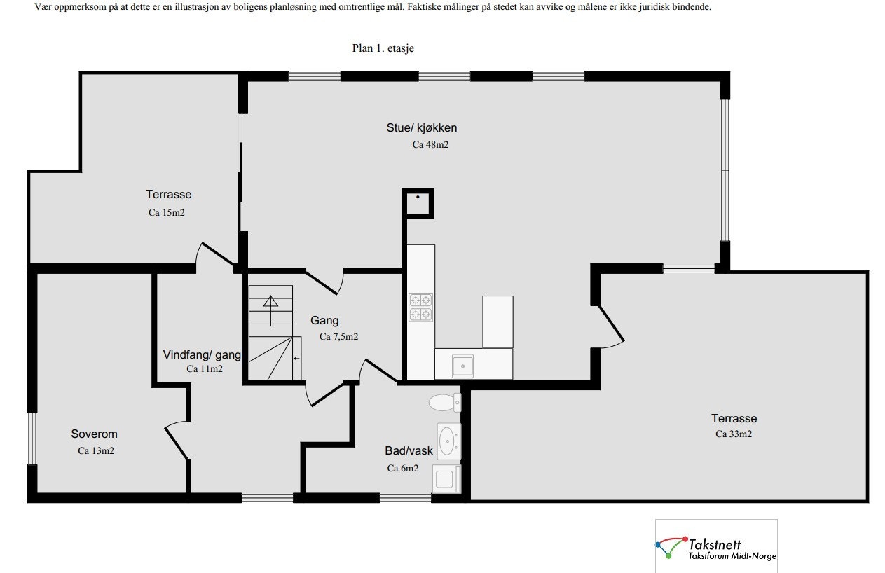 Planskisse 1. etasje. Galleribilde