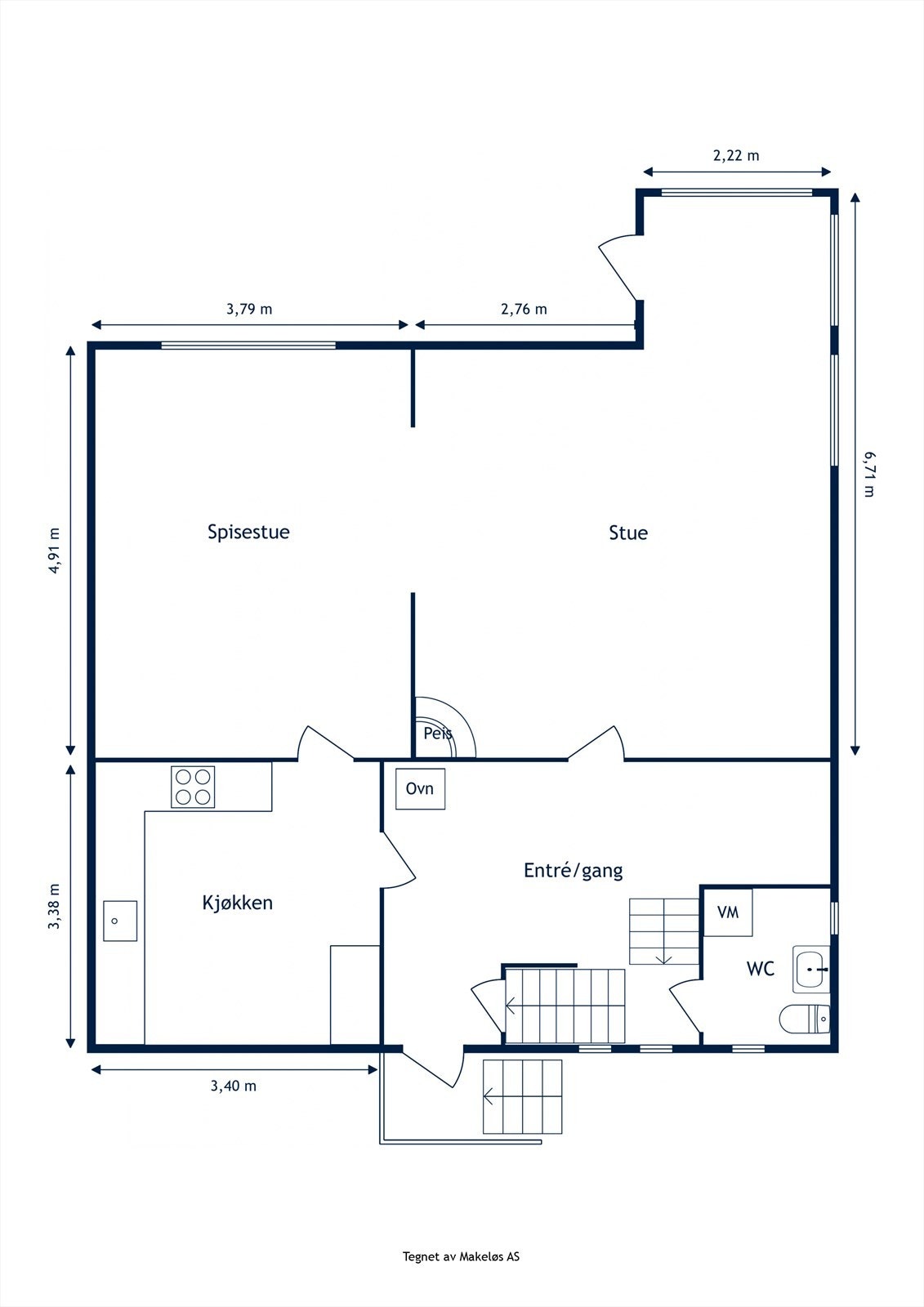 Plantegning 1. etasje Galleribilde