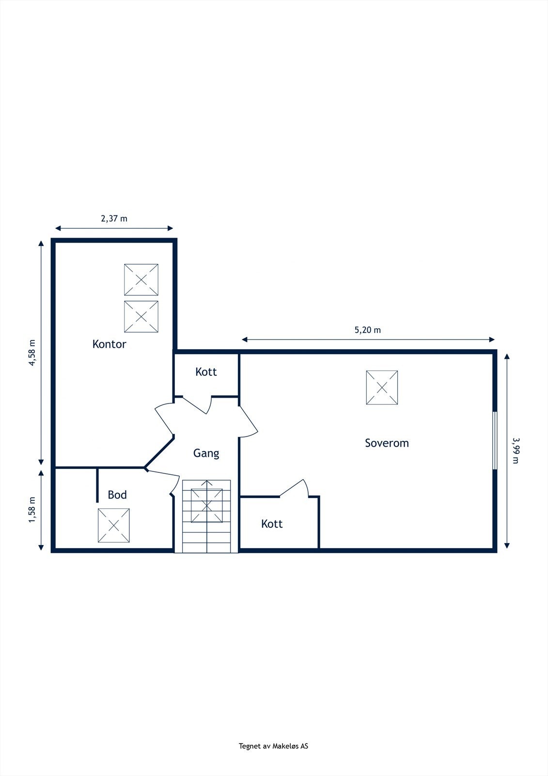 Plantegning loft Galleribilde