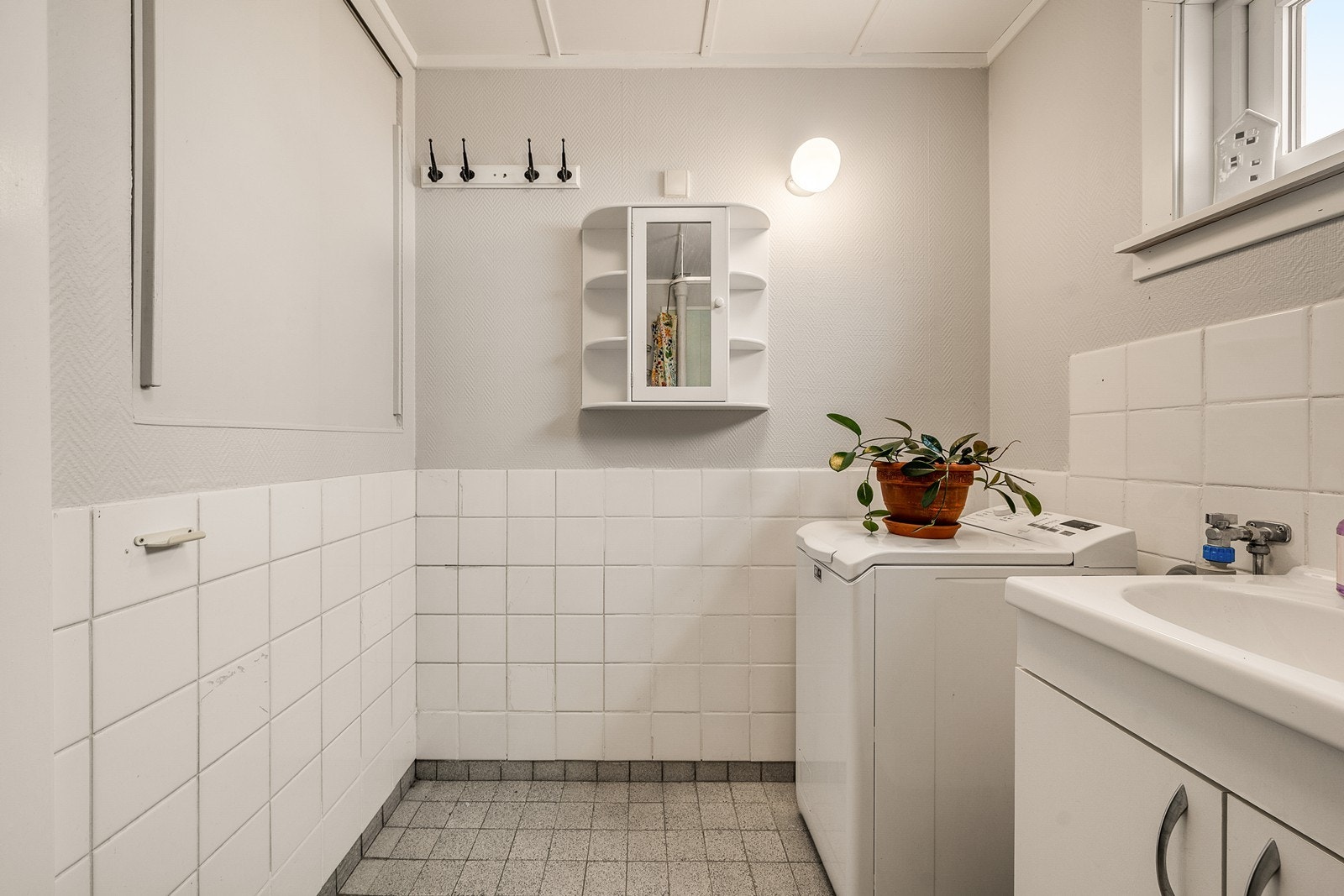 Det er opplegg for vaskemaskin. Galleribilde