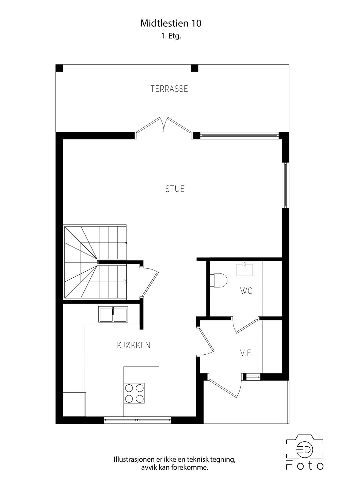 Plantegning / illustrasjon 1. etasje Galleribilde