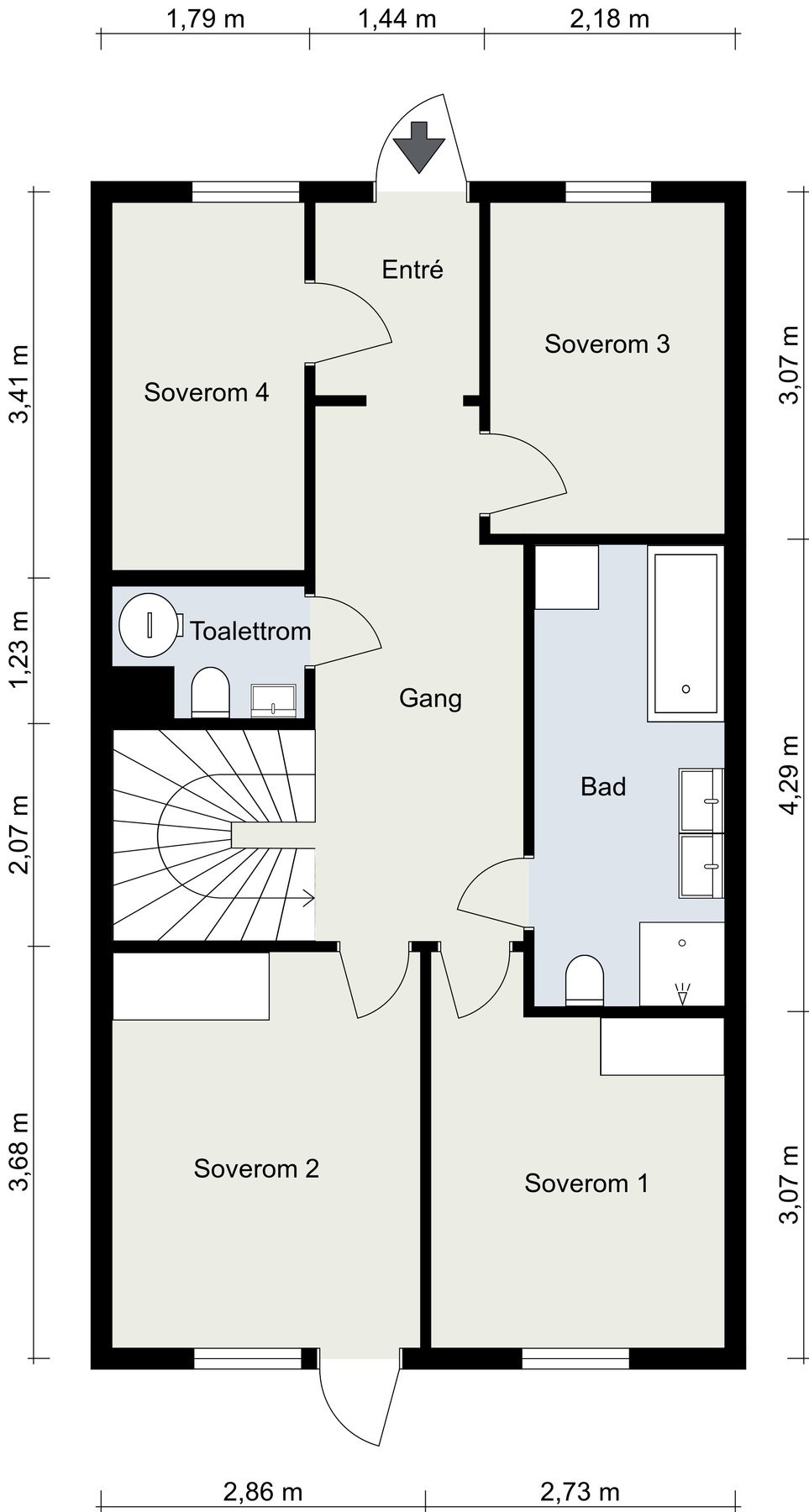 Plantegning 1.etasje Galleribilde
