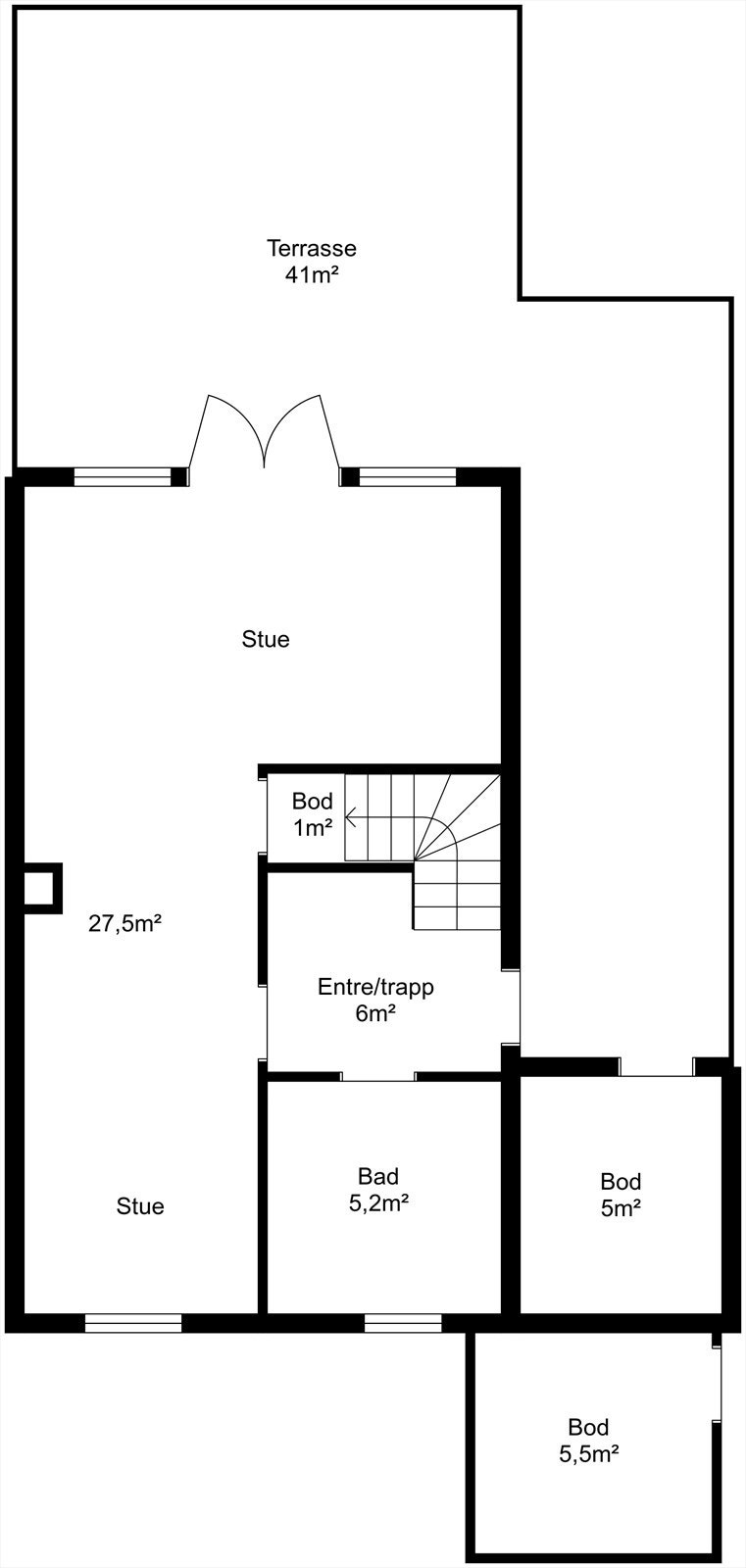 Plantegning 1. etasje Galleribilde