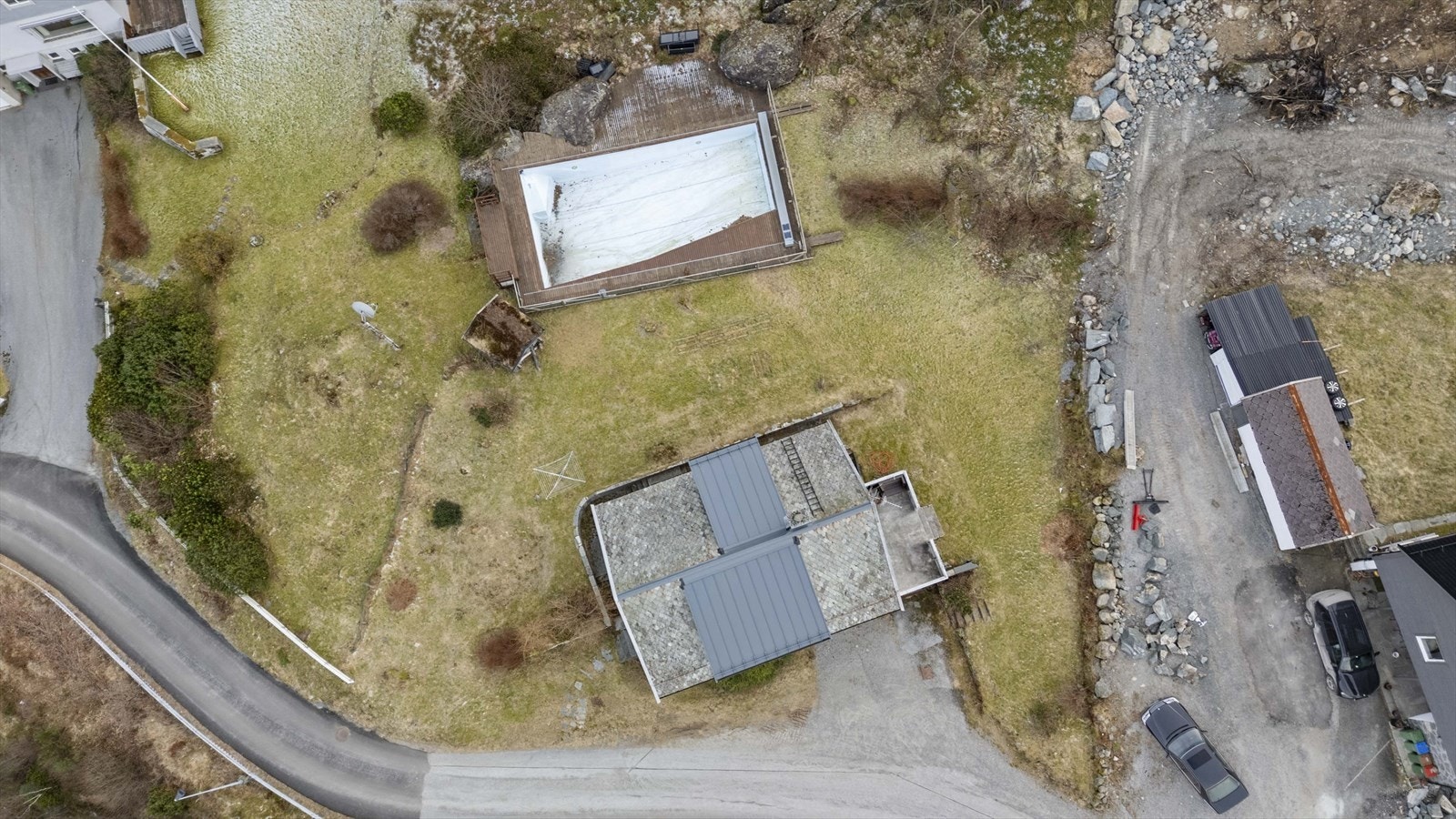 Bilete av eigedoen sett ovanifra Galleribilde