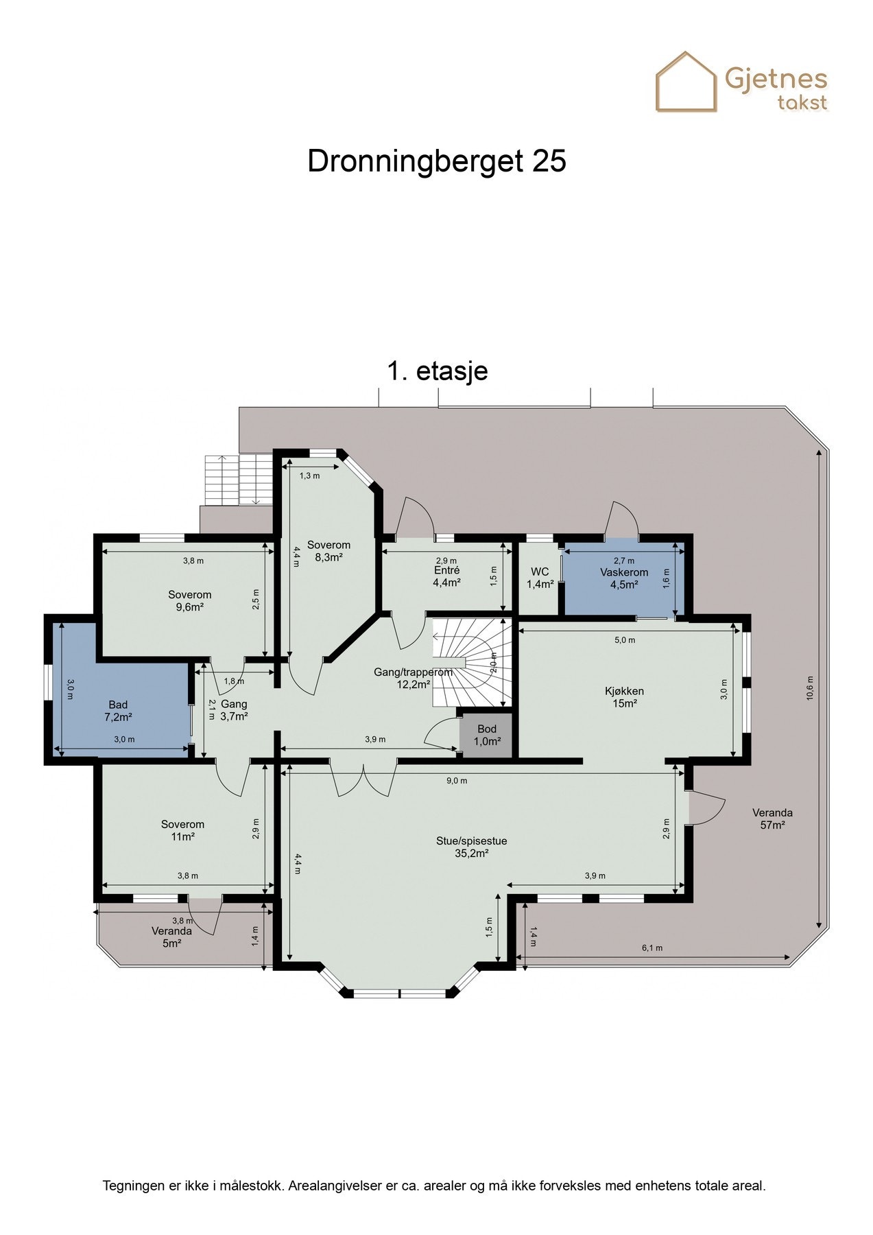 Plantegning 1. etasje Galleribilde