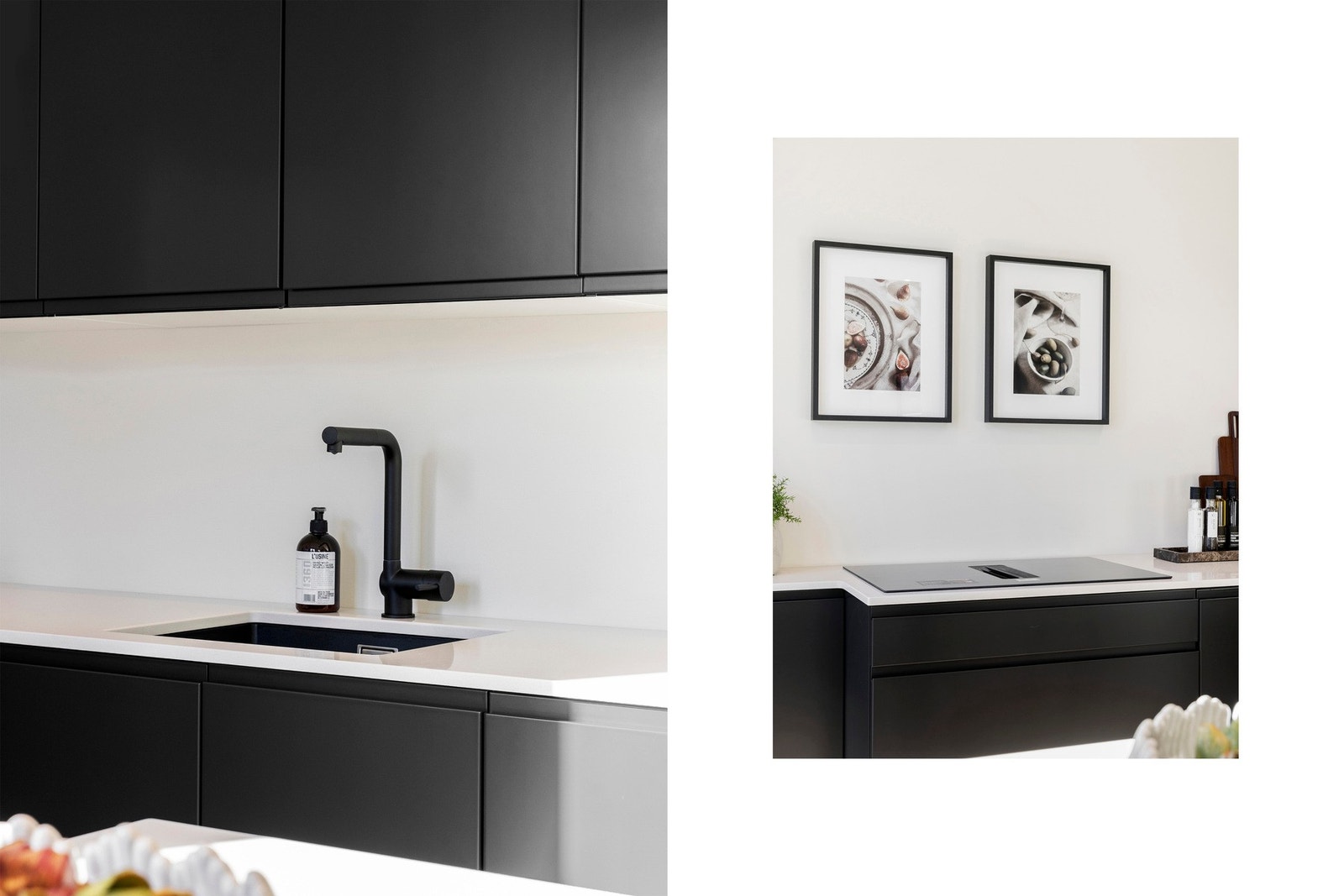 Benkeplate Silestone polert, farge Desert Silver med underlimt vask. Galleribilde