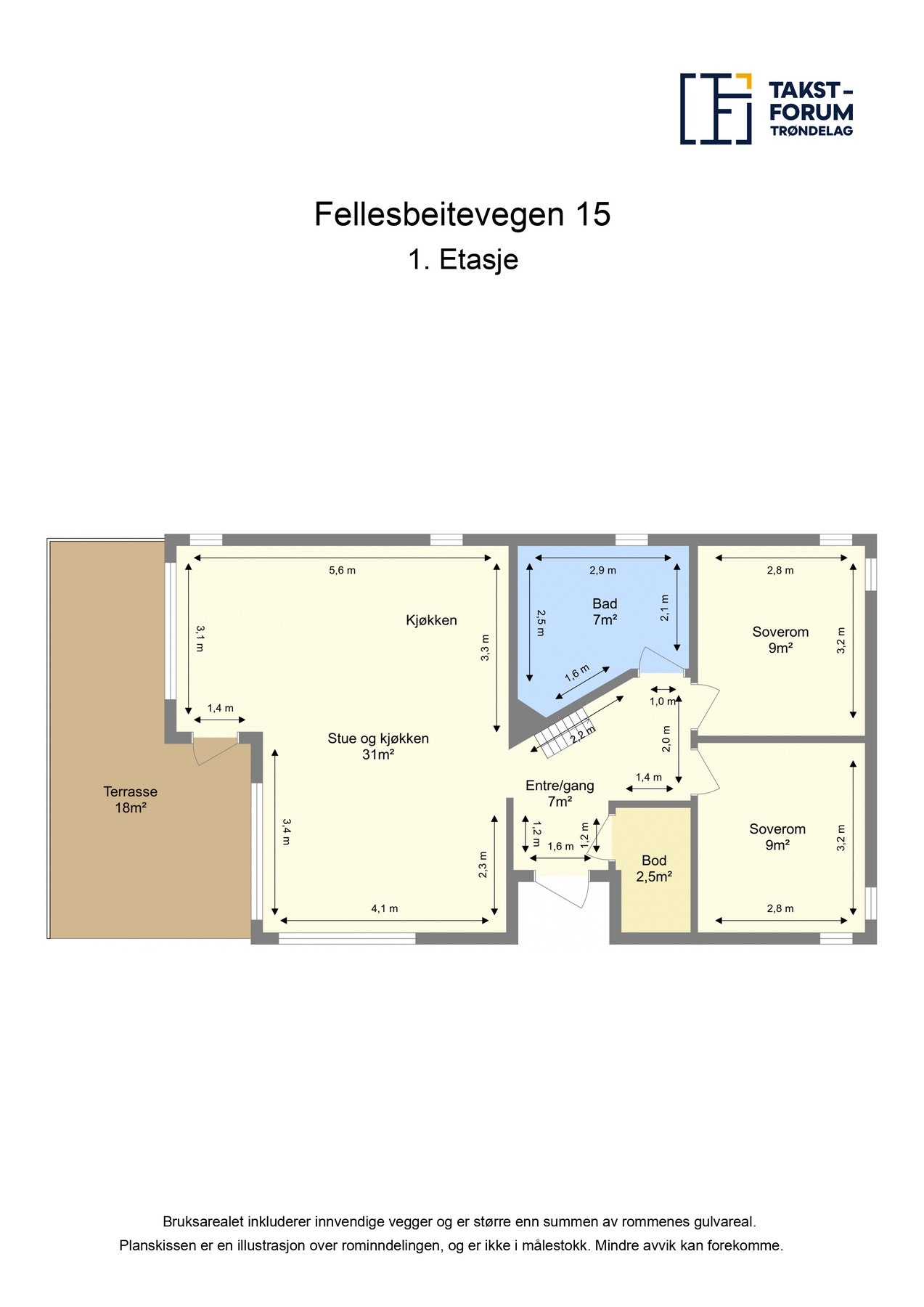 Plantegning 1. etasje Galleribilde