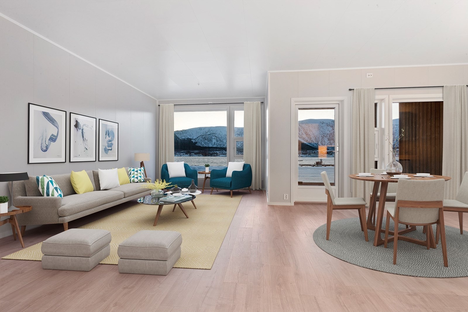 Se stue med møblering (digital styling) Galleribilde