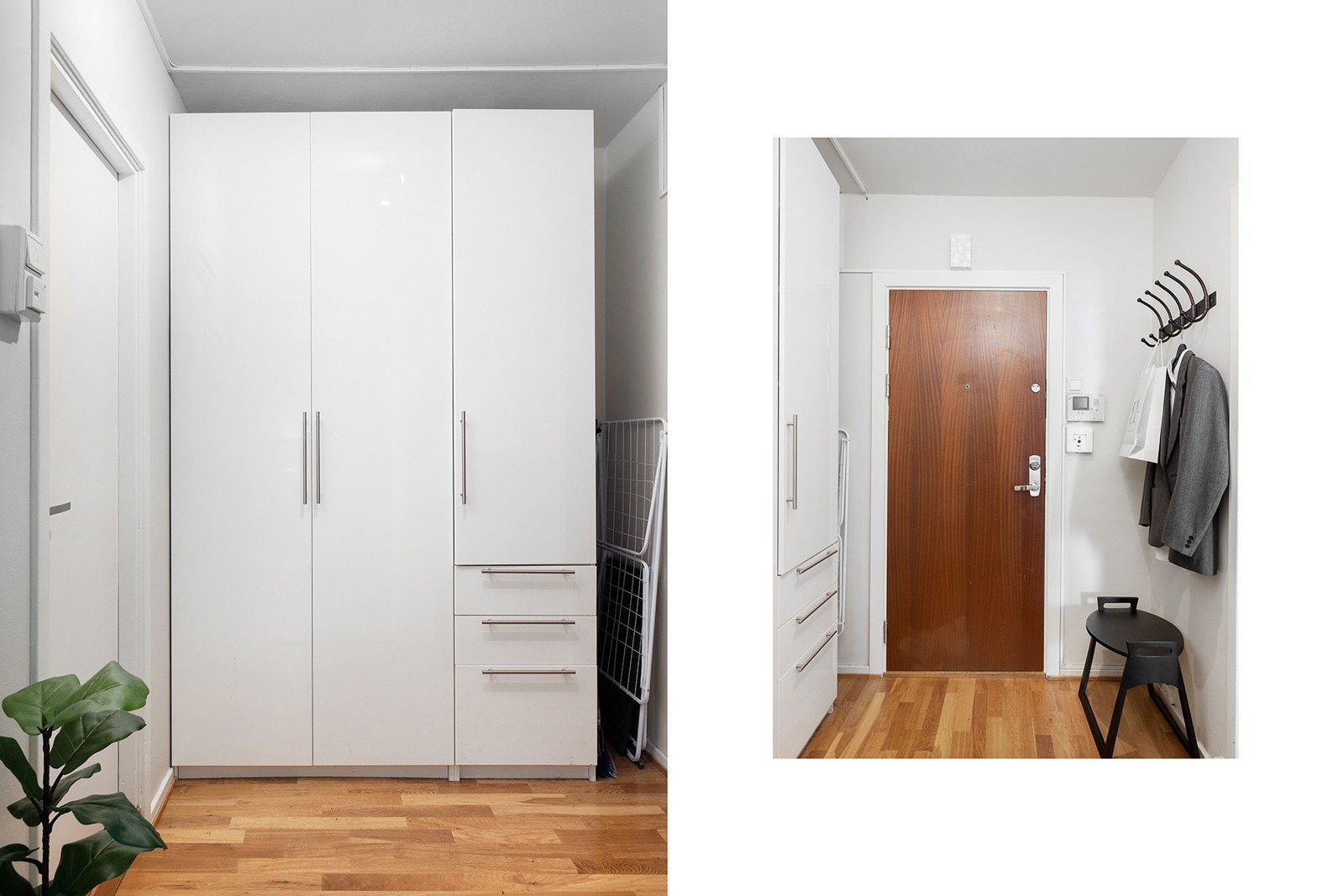 Romslig entré med god plass for oppbevaring av yttertøy og sko Galleribilde