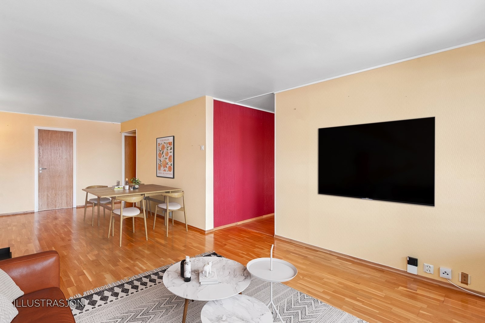 Stue med adkomst til kjøkken (Digital styling) Galleribilde