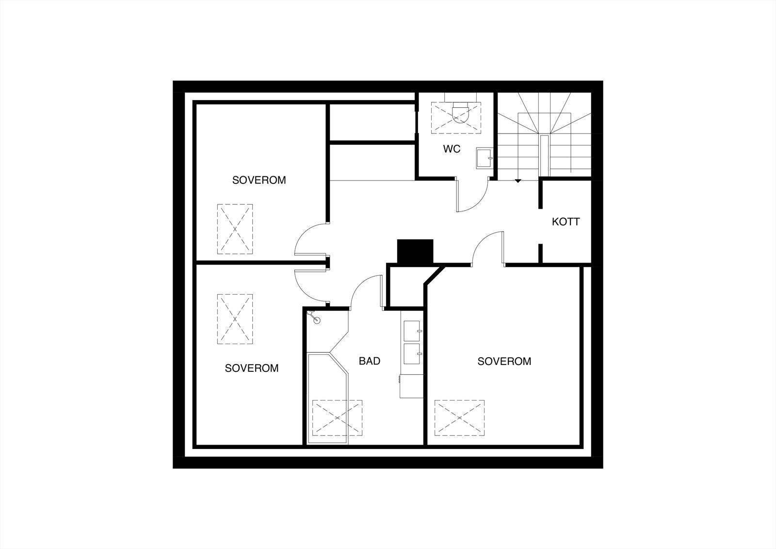 Plantegning loft Galleribilde