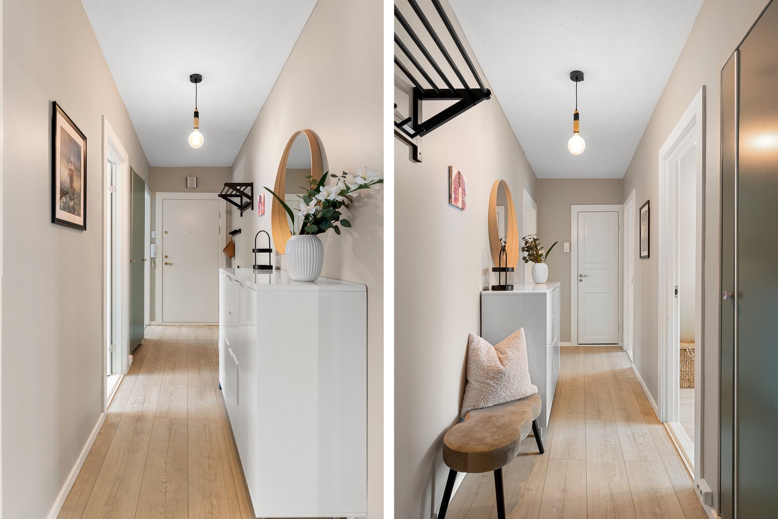 Her er det god plass til å henge fra seg yttertøyet. Galleribilde