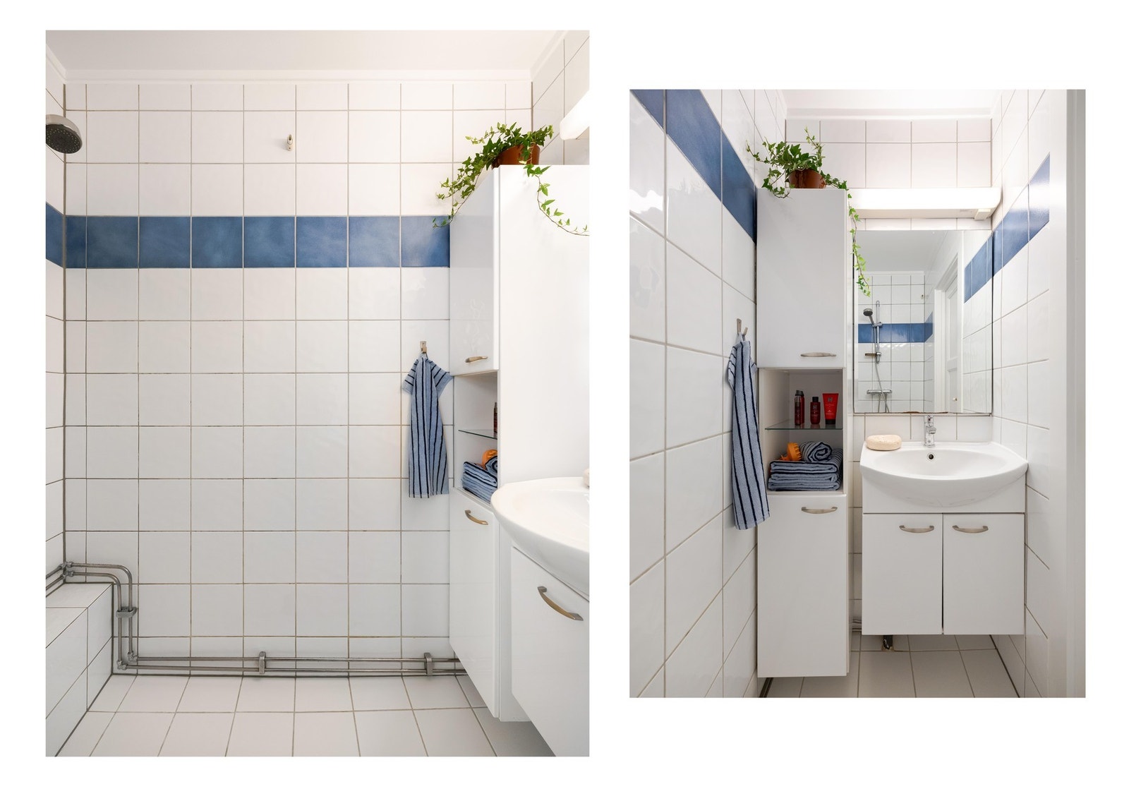 Leiligheten har separat toalett og dusjrom. Selger har opplevd dette som svært praktisk, særlig når man har gjester. Galleribilde