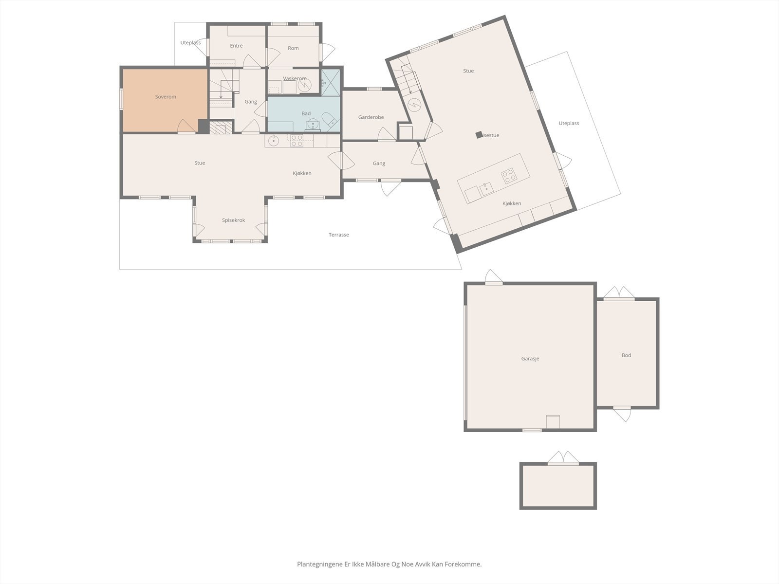 Plantegning hovedetasje. Galleribilde