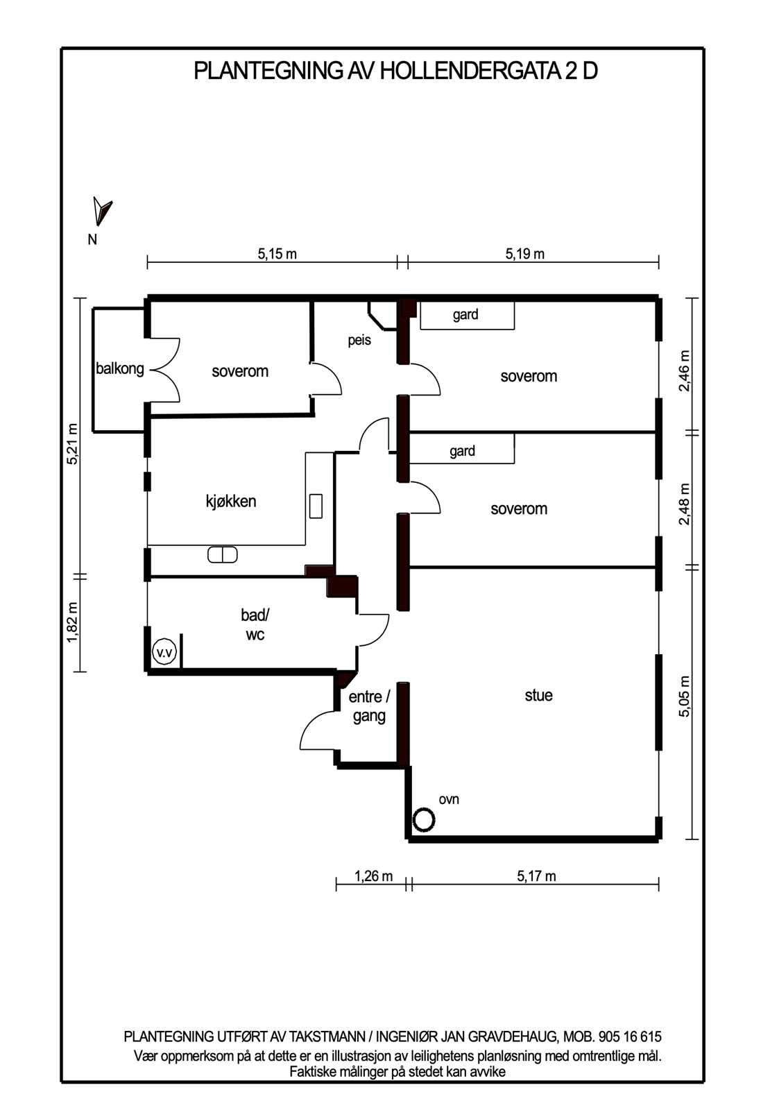 Alternativ planskisse med 3 soverom. Galleribilde