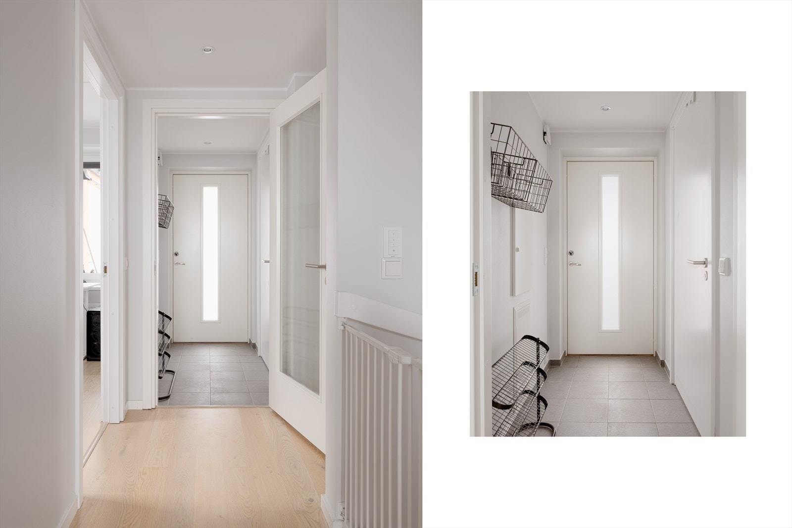 Entrèen er lys og innbydende og gir et hyggelig førsteintrykk. Det er også adkomst til separat WC fra entrèen. Galleribilde